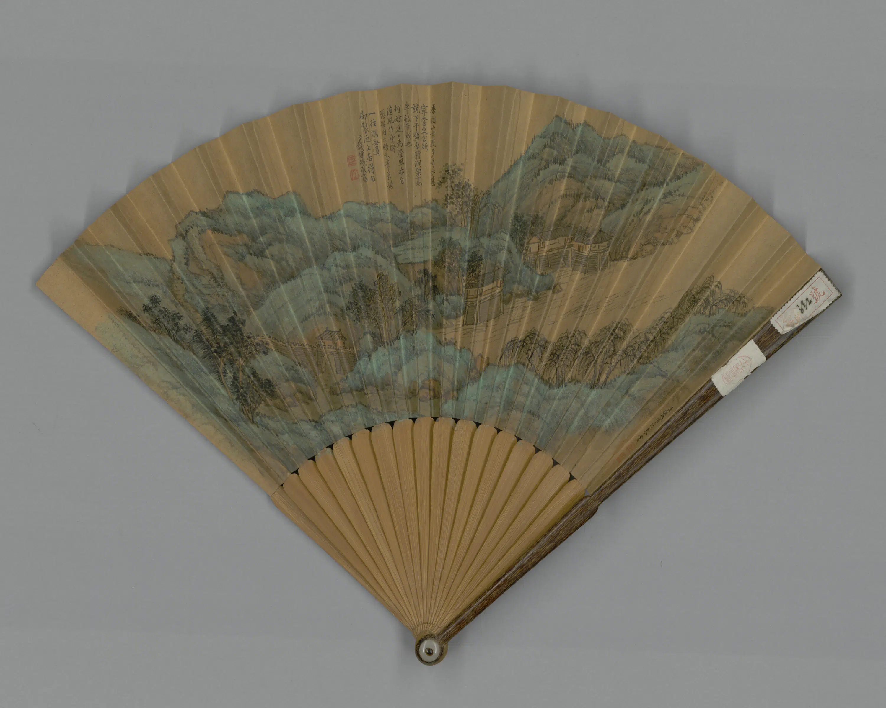 清代【钱维城】《池上居得句诗意成扇》