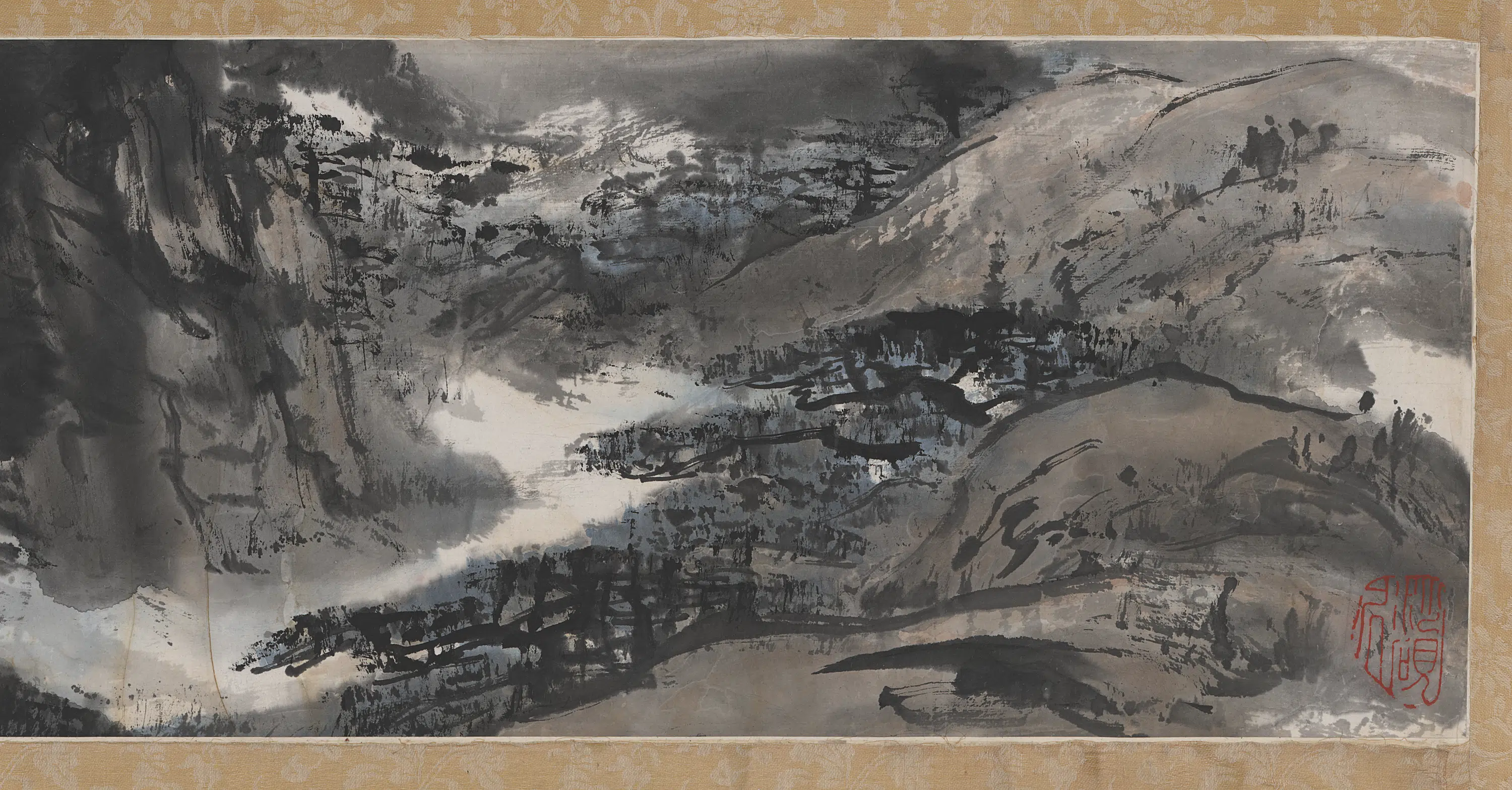 近现代【亚明】《黄山生云山水画》 第3张