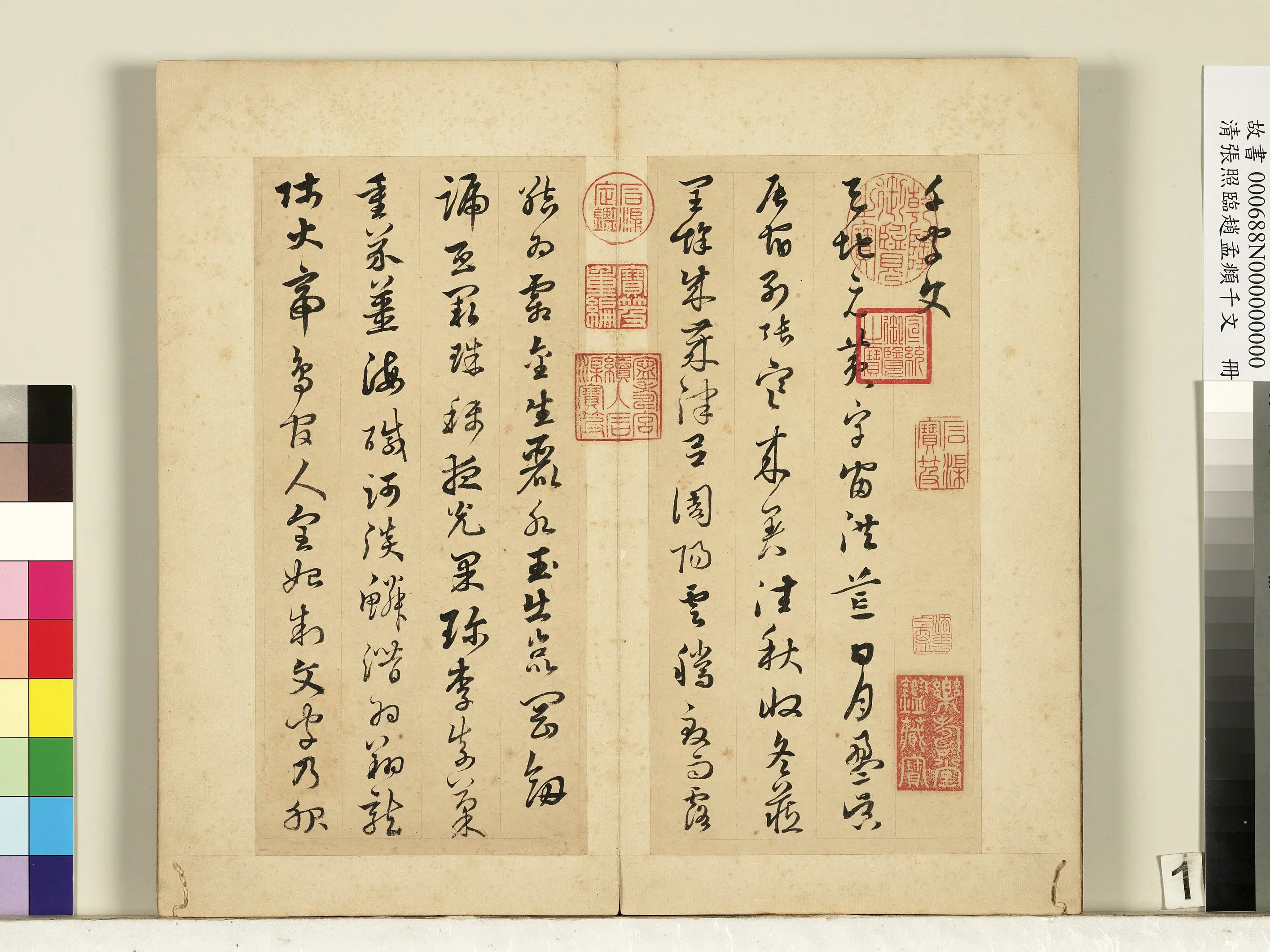 清代【张照】《临赵孟頫千字文册》