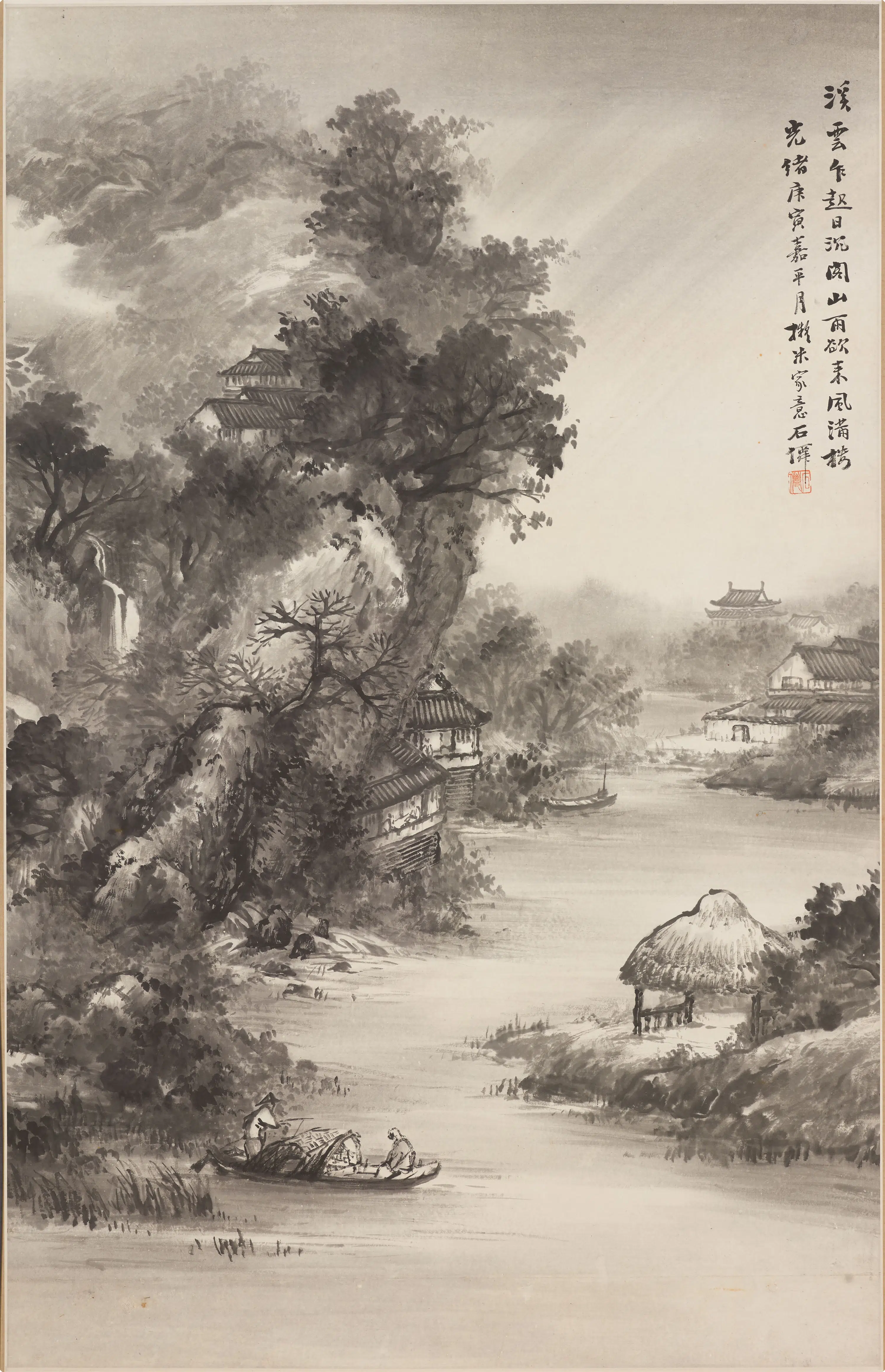 清代【吴庆云】《山雨欲来图轴》