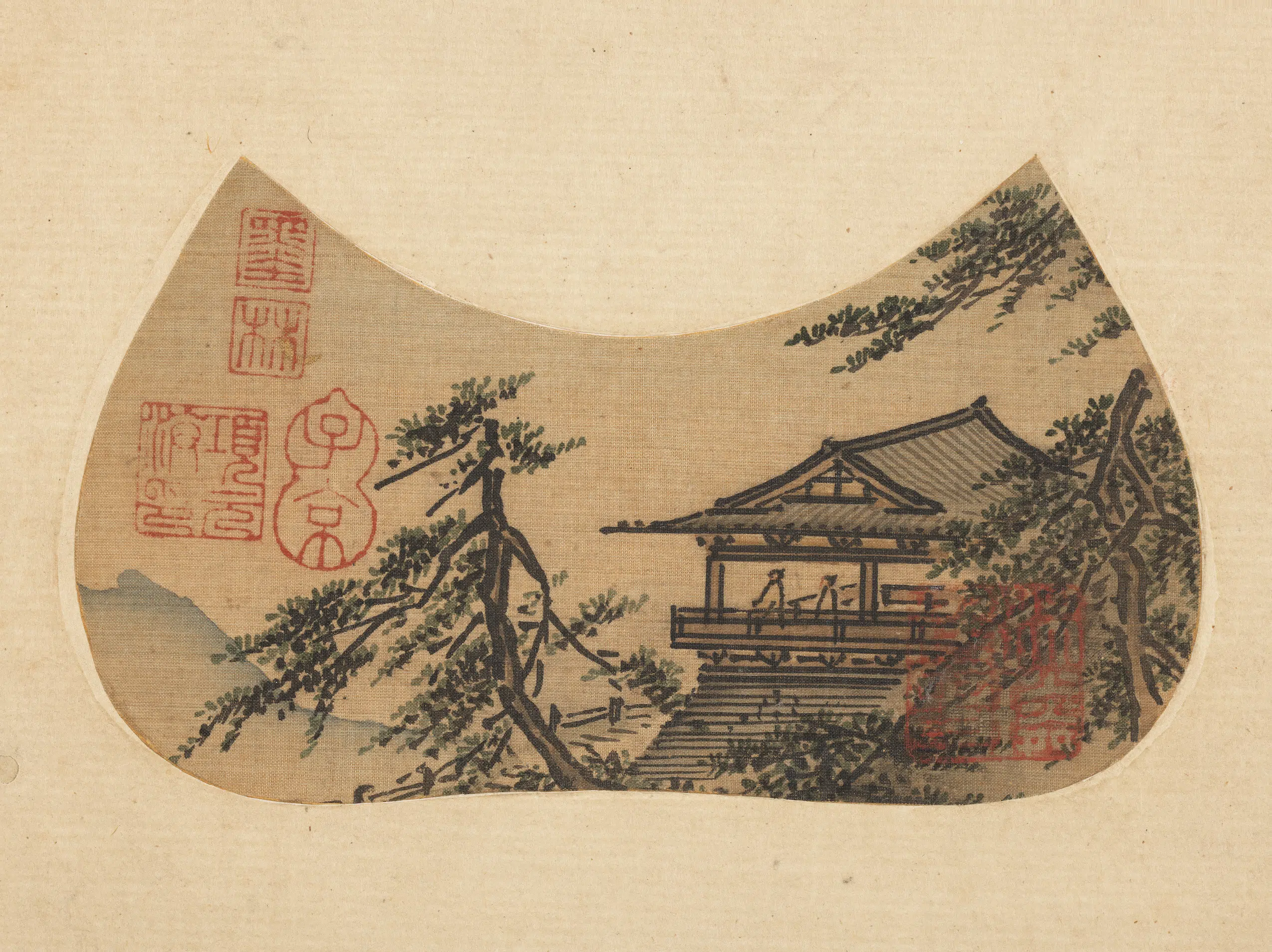 南宋【马远】《小品册-松阁远眺》