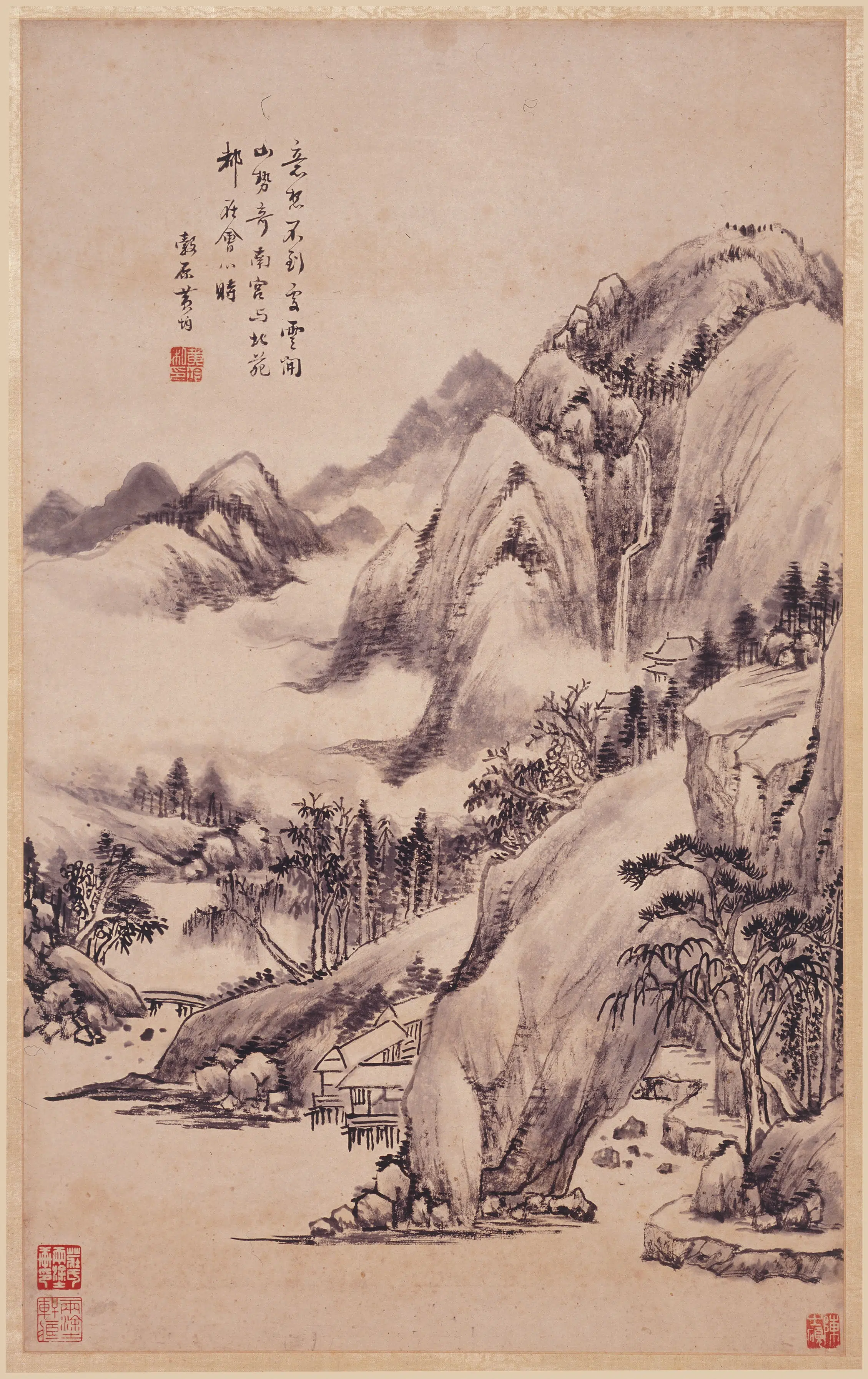 清代【黄均】《仿古山水屏》 第1张