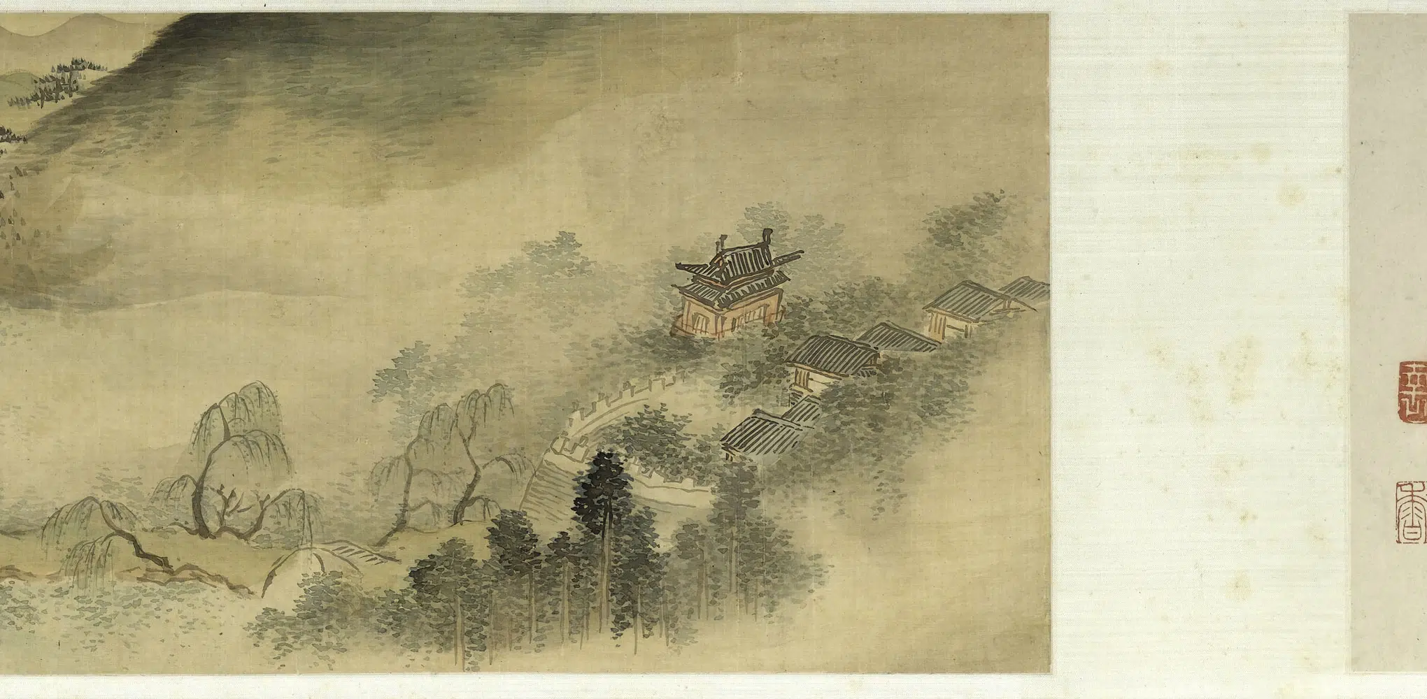 清代【翟继昌】《西湖秋柳图轴》 第3张