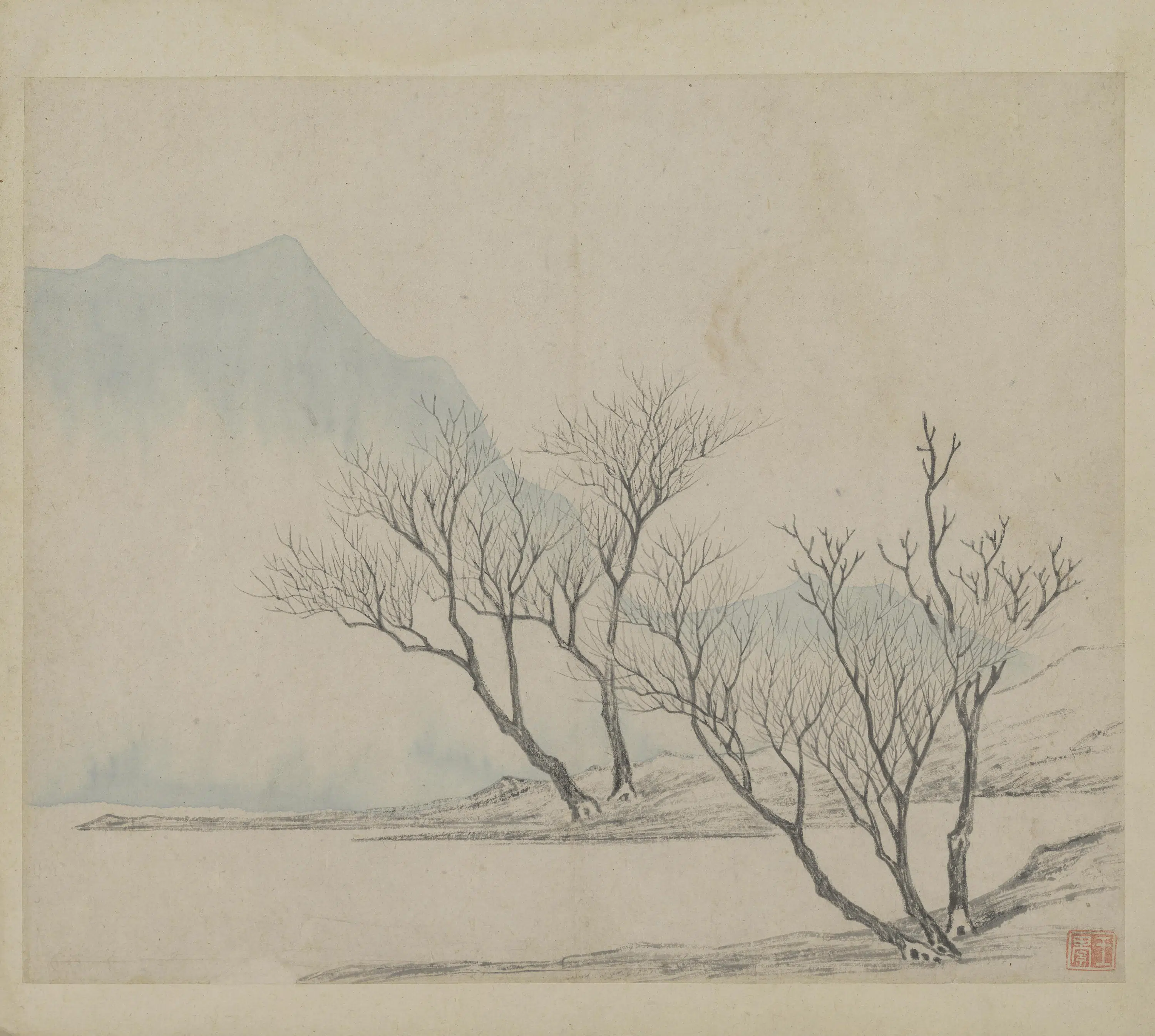 明朝【王綦】《山水册》 第1张