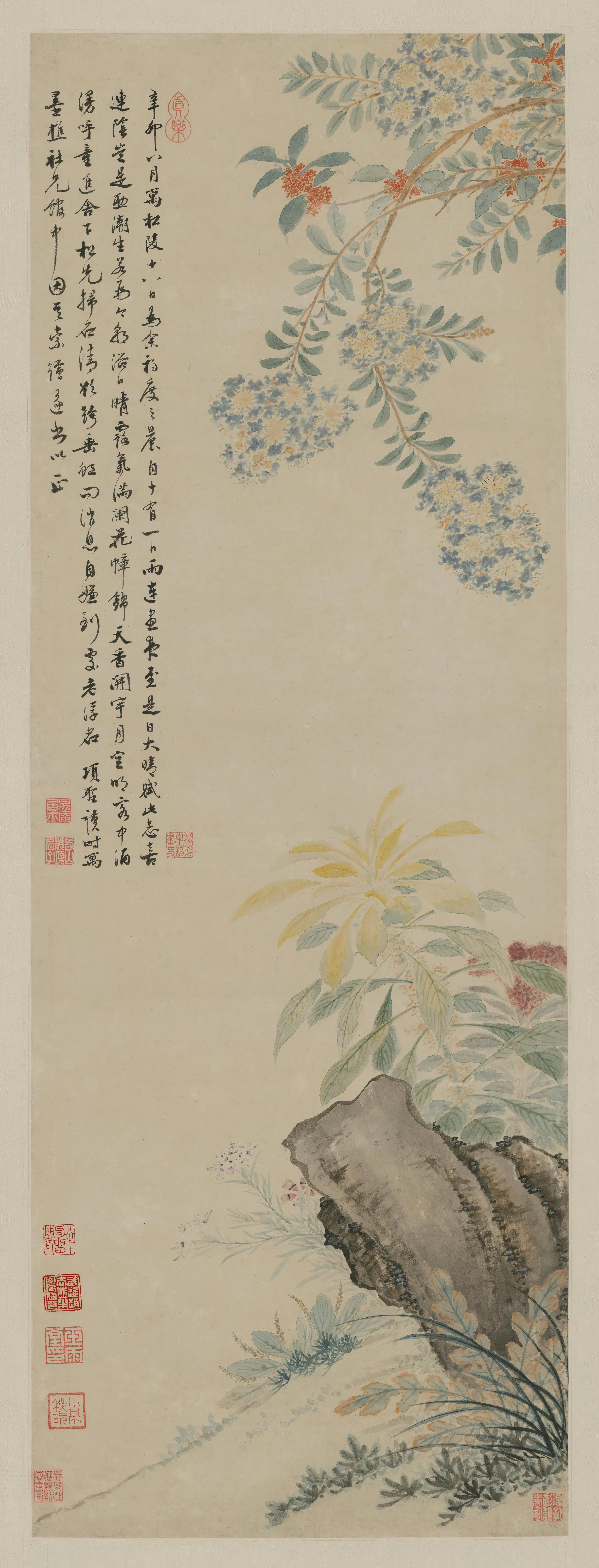 明朝【项圣谟】《花卉轴》 第1张