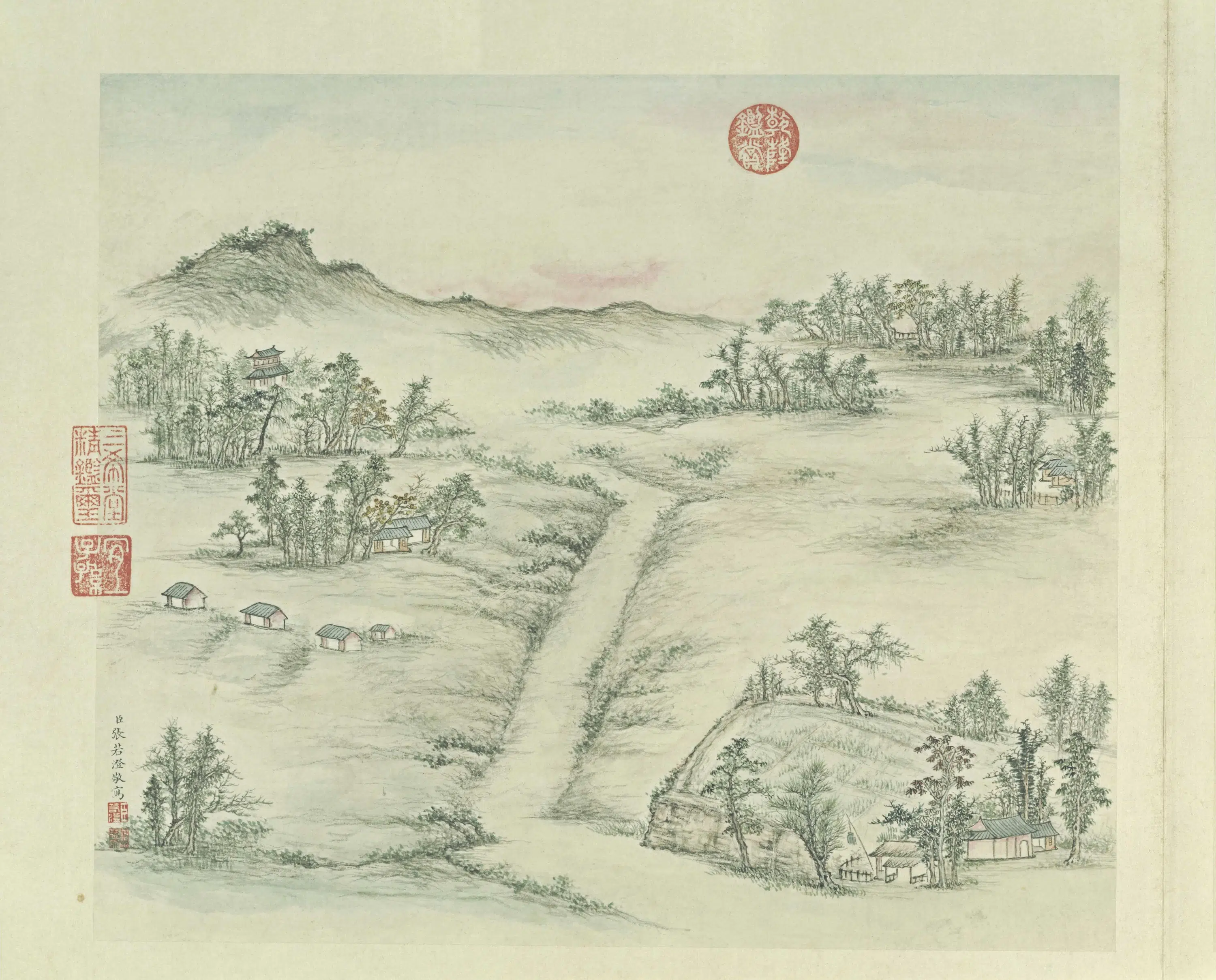 清代【张若澄】《燕山八景图-八开（居庸叠翠）》 第2张