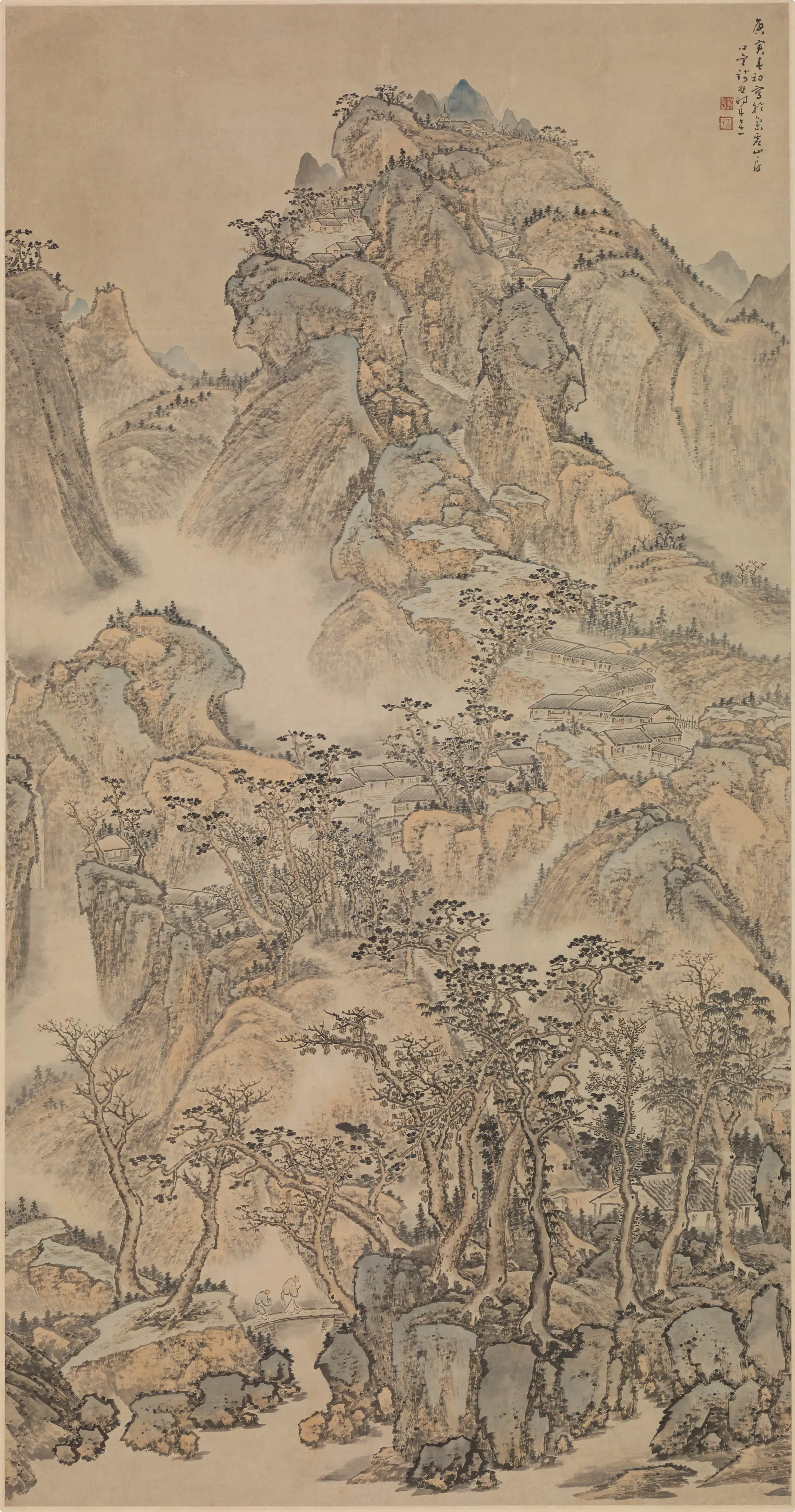 清代【钱恕】《山水图轴-1》