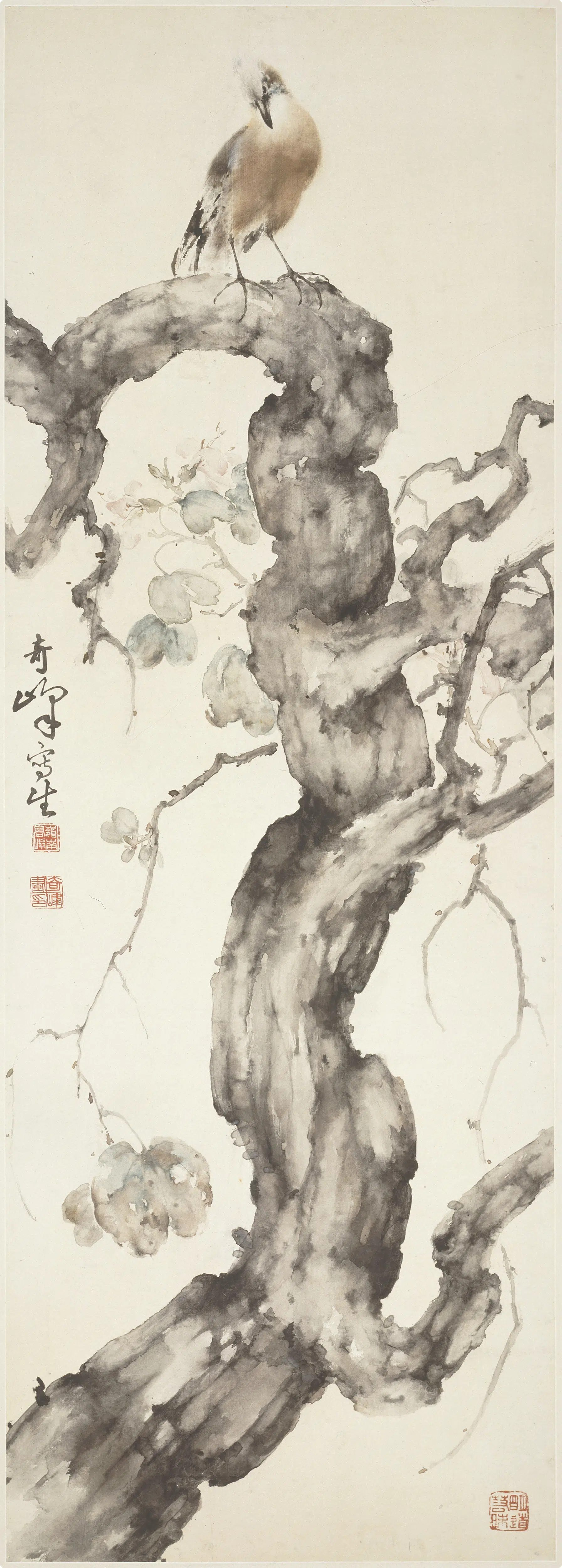 近现代【高奇峰】《花鸟图轴》