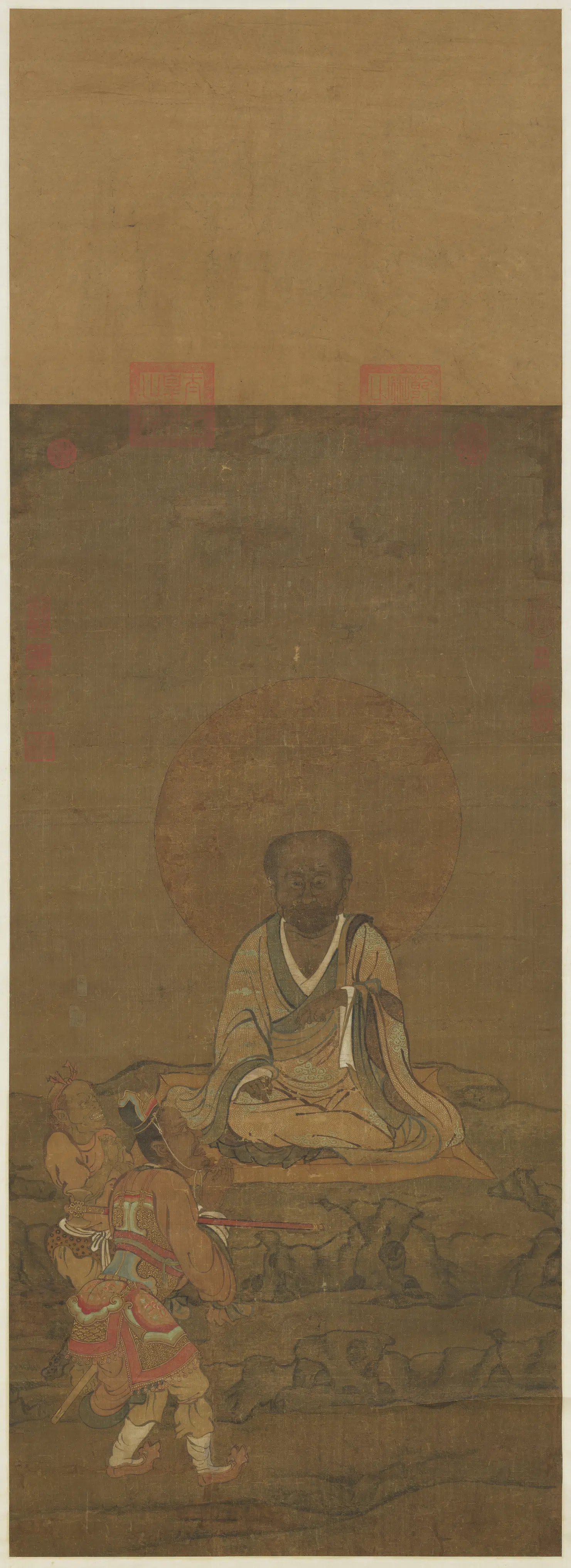 宋代《宋人画十六尊者（十三）图轴》