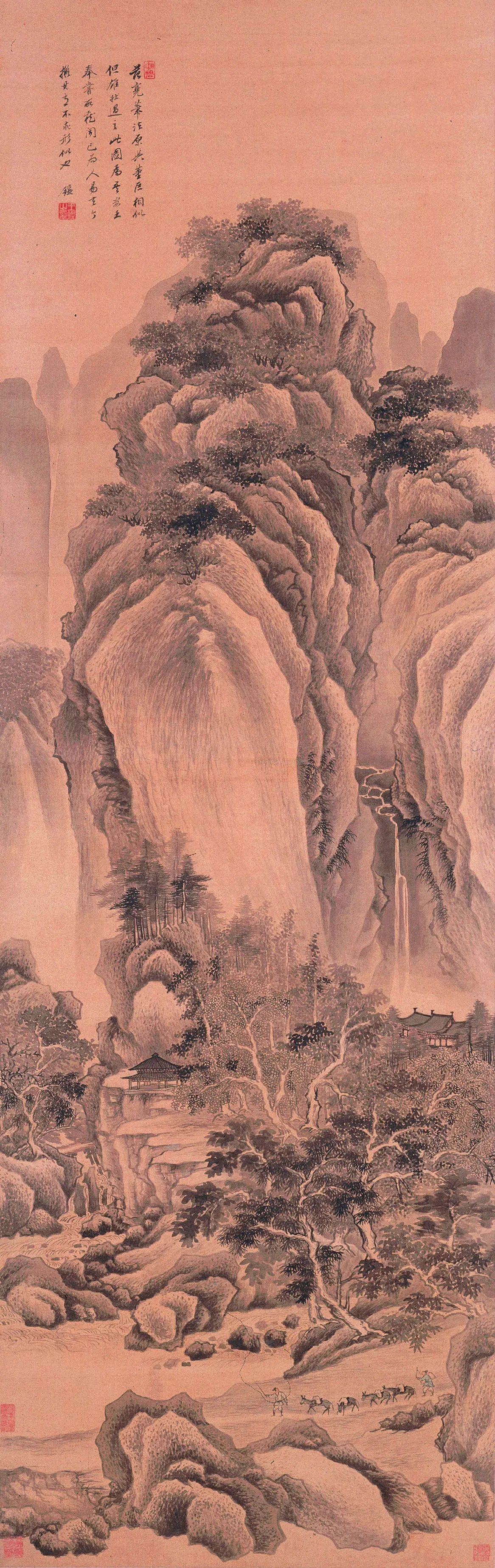 清代【王鉴】《仿古山水屏》 第8张 清代【王鉴】《仿古山水屏》 第8张