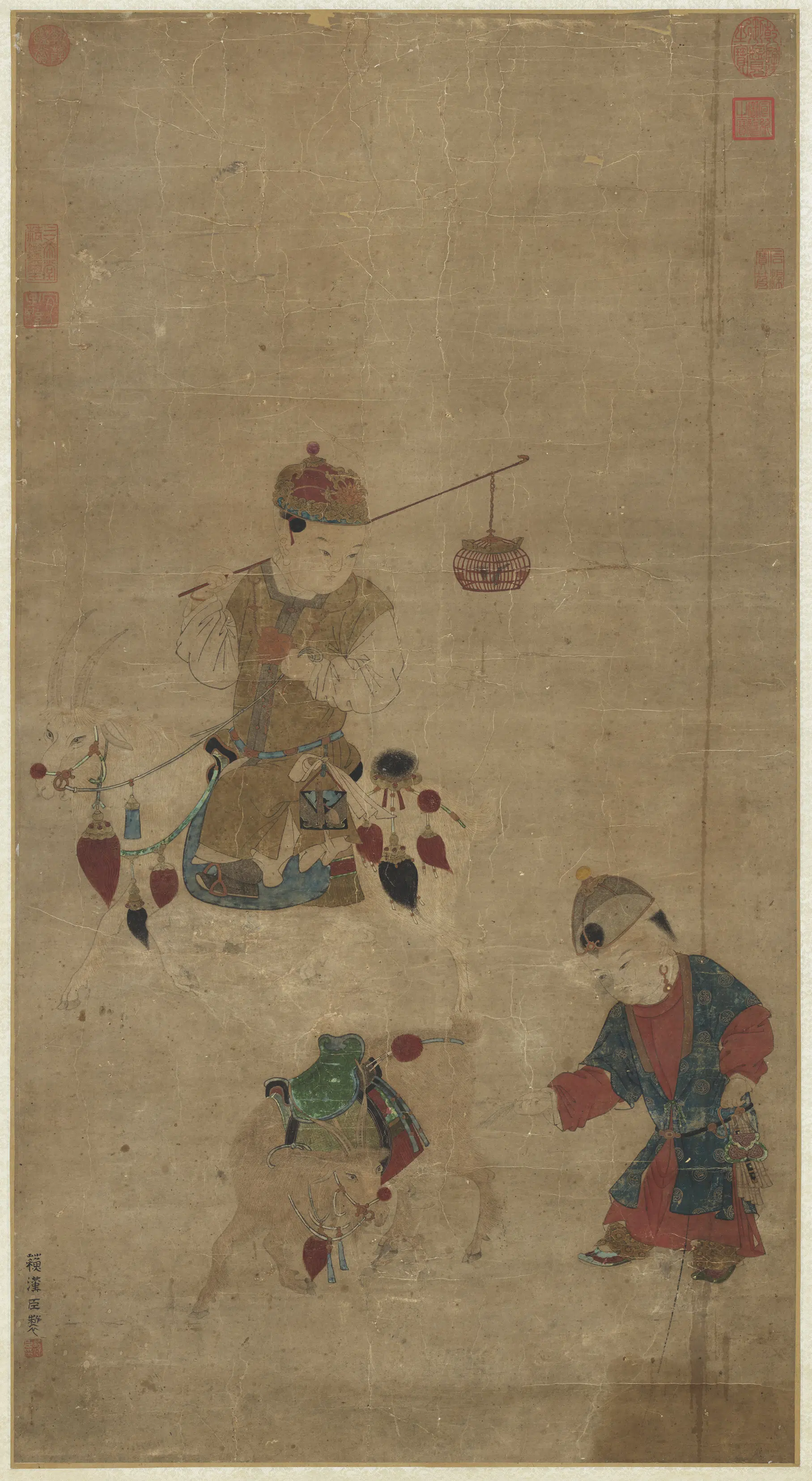北宋【苏汉臣】《戏婴图轴》
