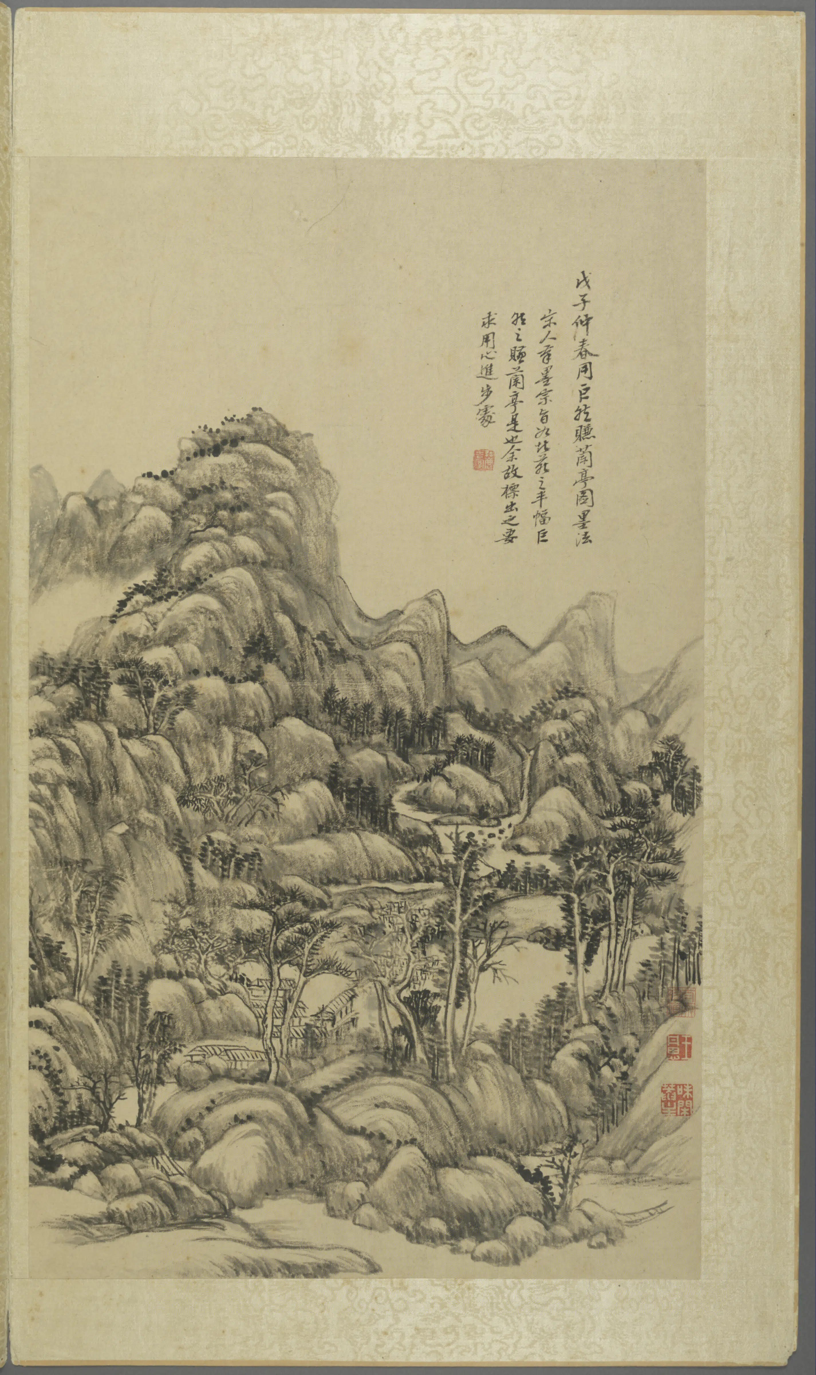 清代【王原祁】《仿古山水册(10开)》 第7张 清代【王原祁】《仿古山水册(10开)》 第7张