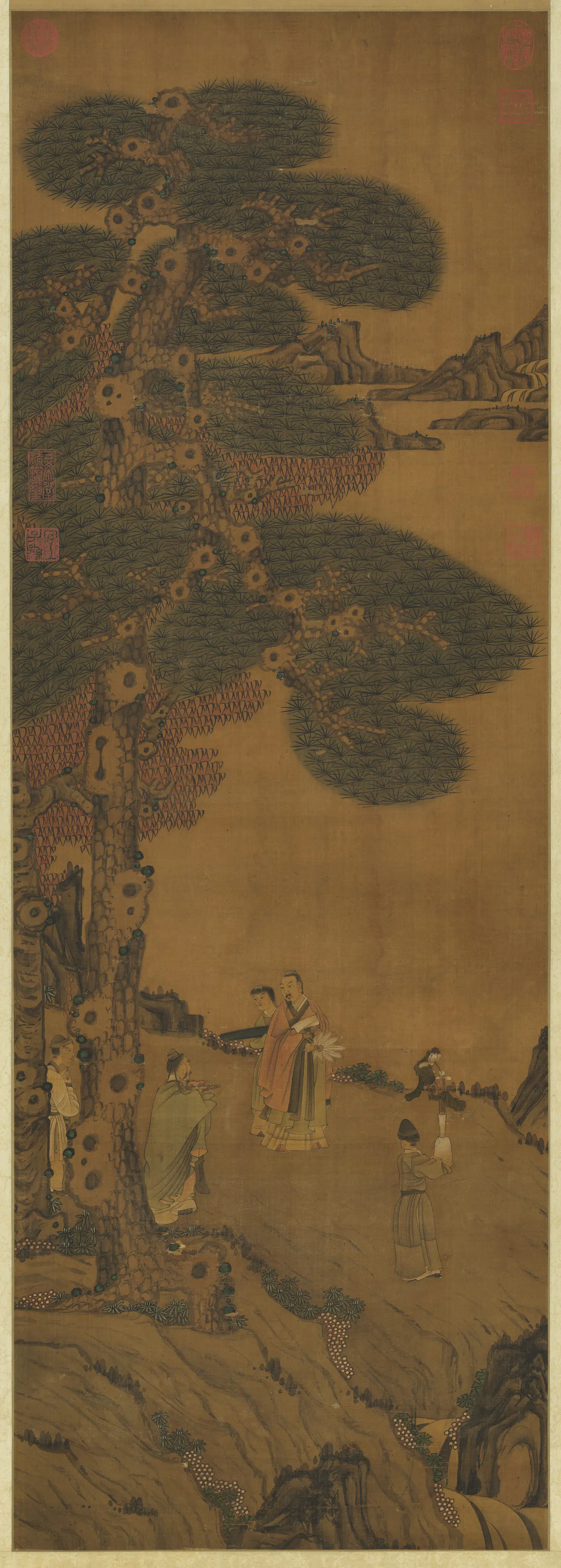 明朝《明人松风高逸图轴》