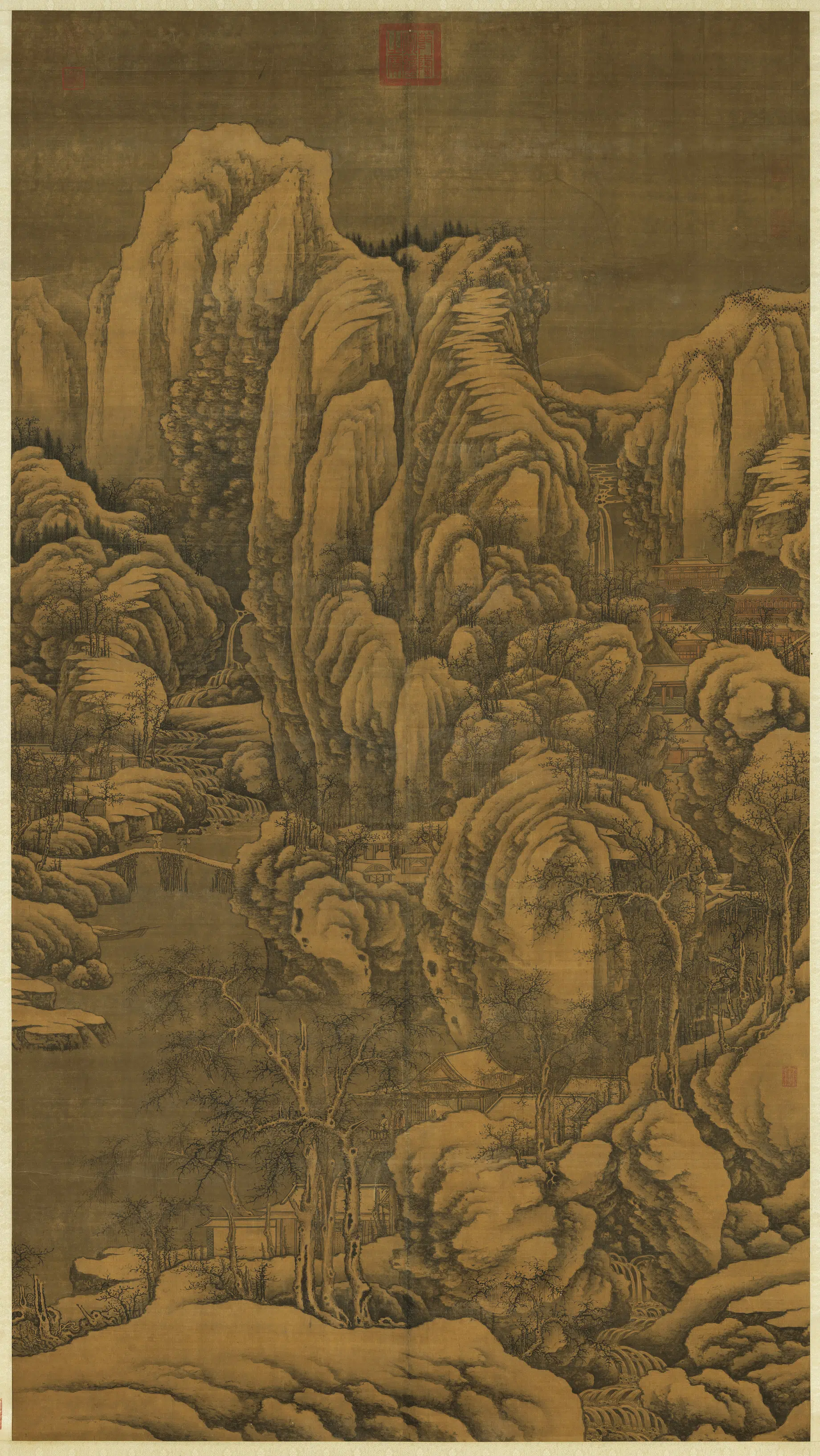 宋代《宋人溪山初雪图轴》
