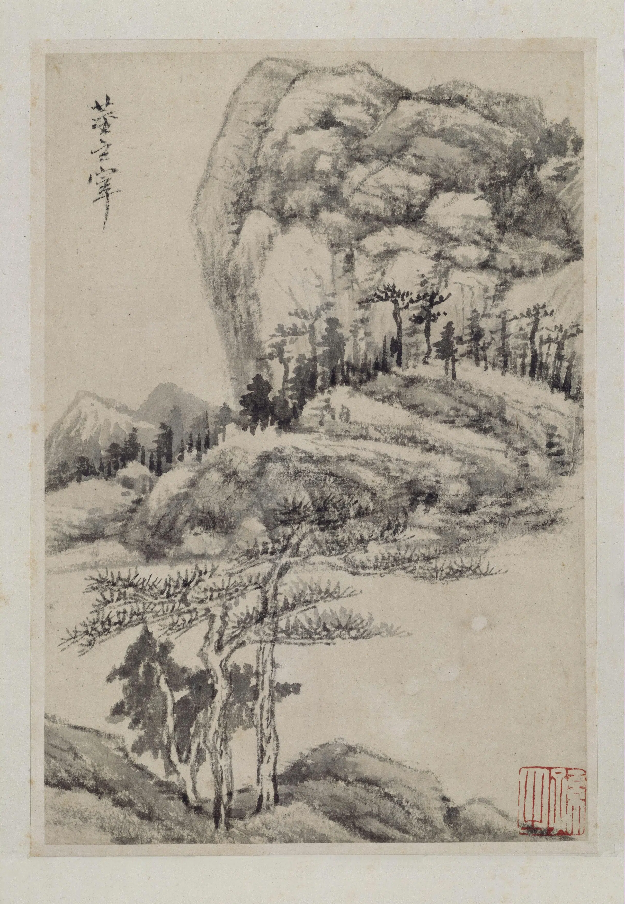 明朝【董其昌】《山水册（10开）》 第6张
