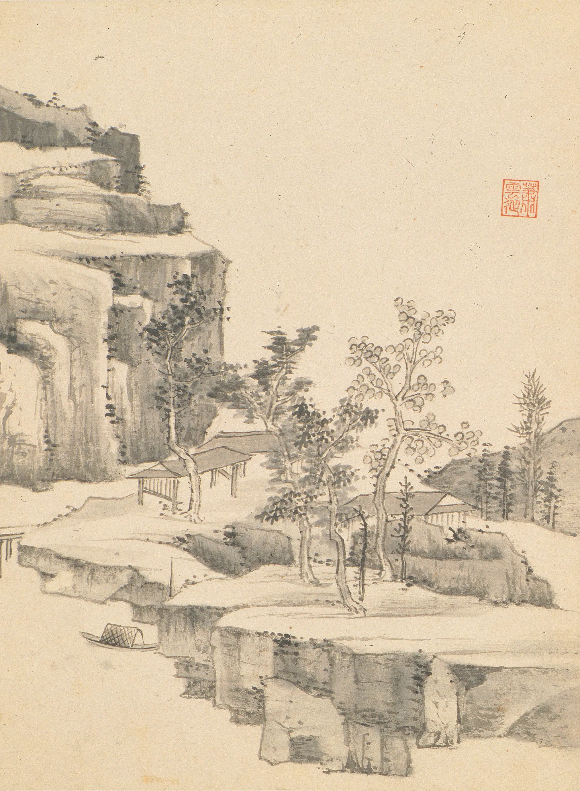 清代【萧云从】《山水册》 第4张 清代【萧云从】《山水册》 第4张