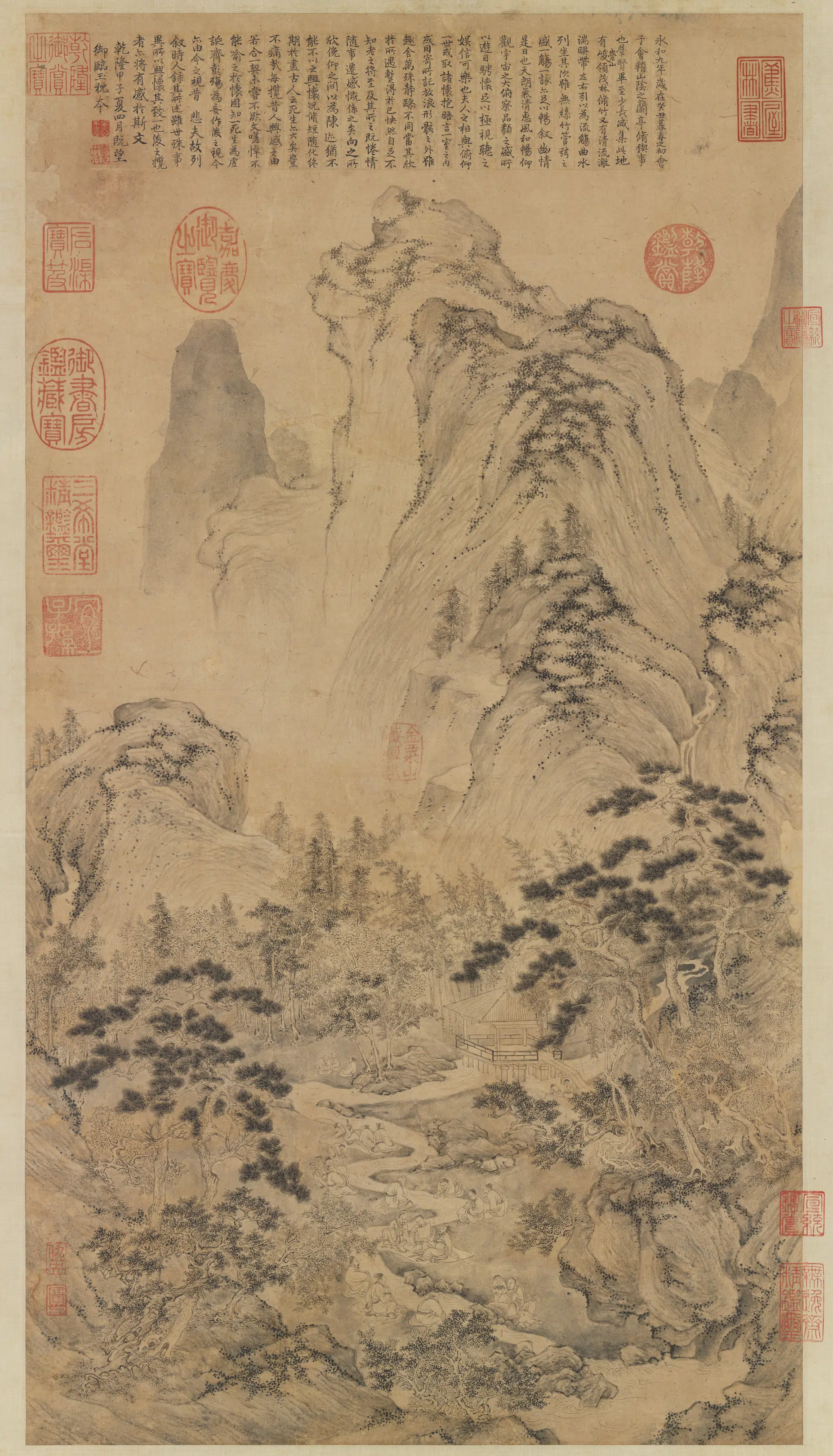 明朝【仇英】《修褉图轴》