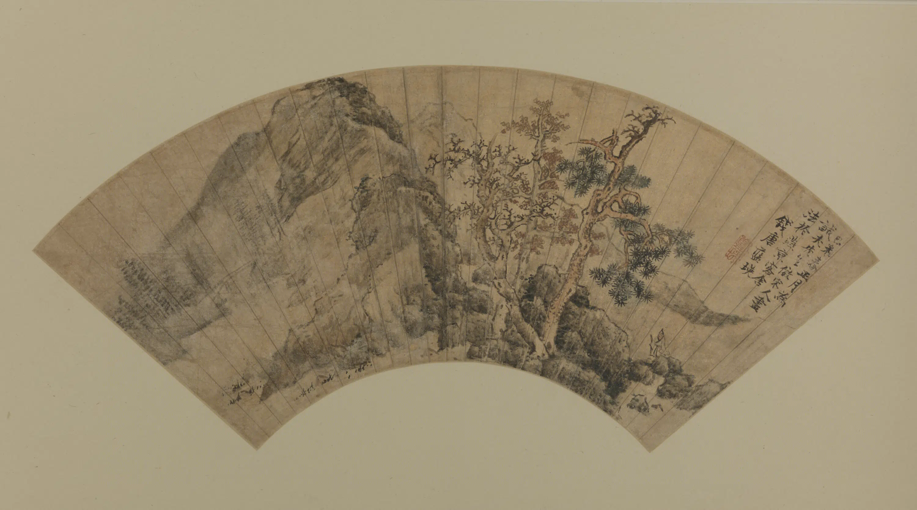 明朝【蓝瑛】《山水扇》