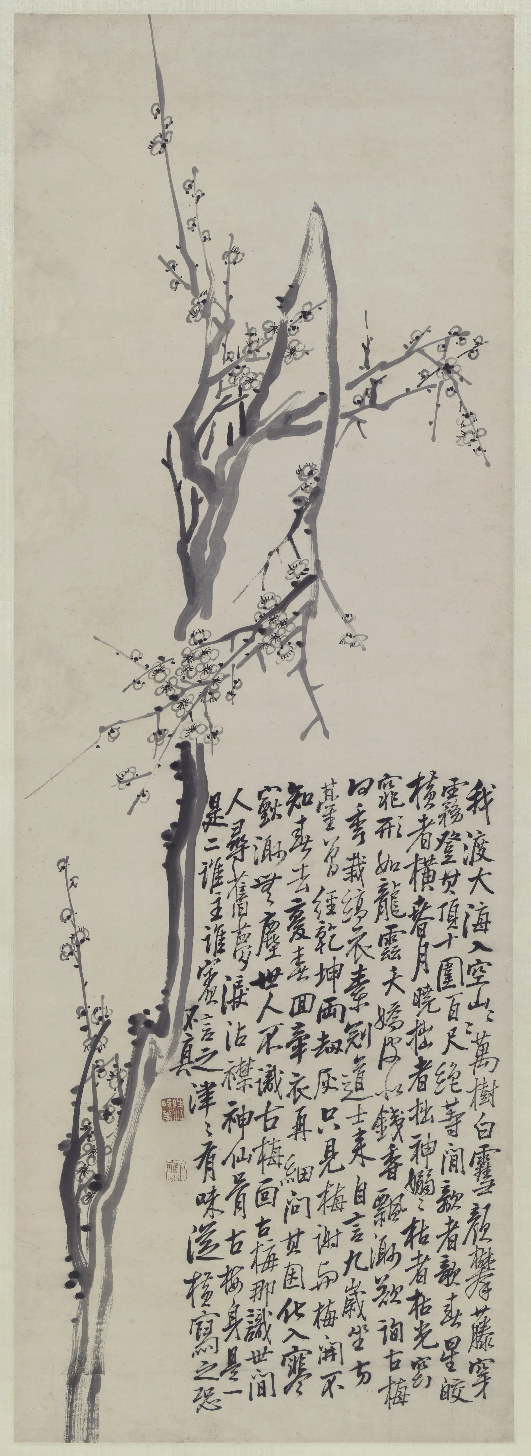 清代【李方膺】《墨梅图轴》