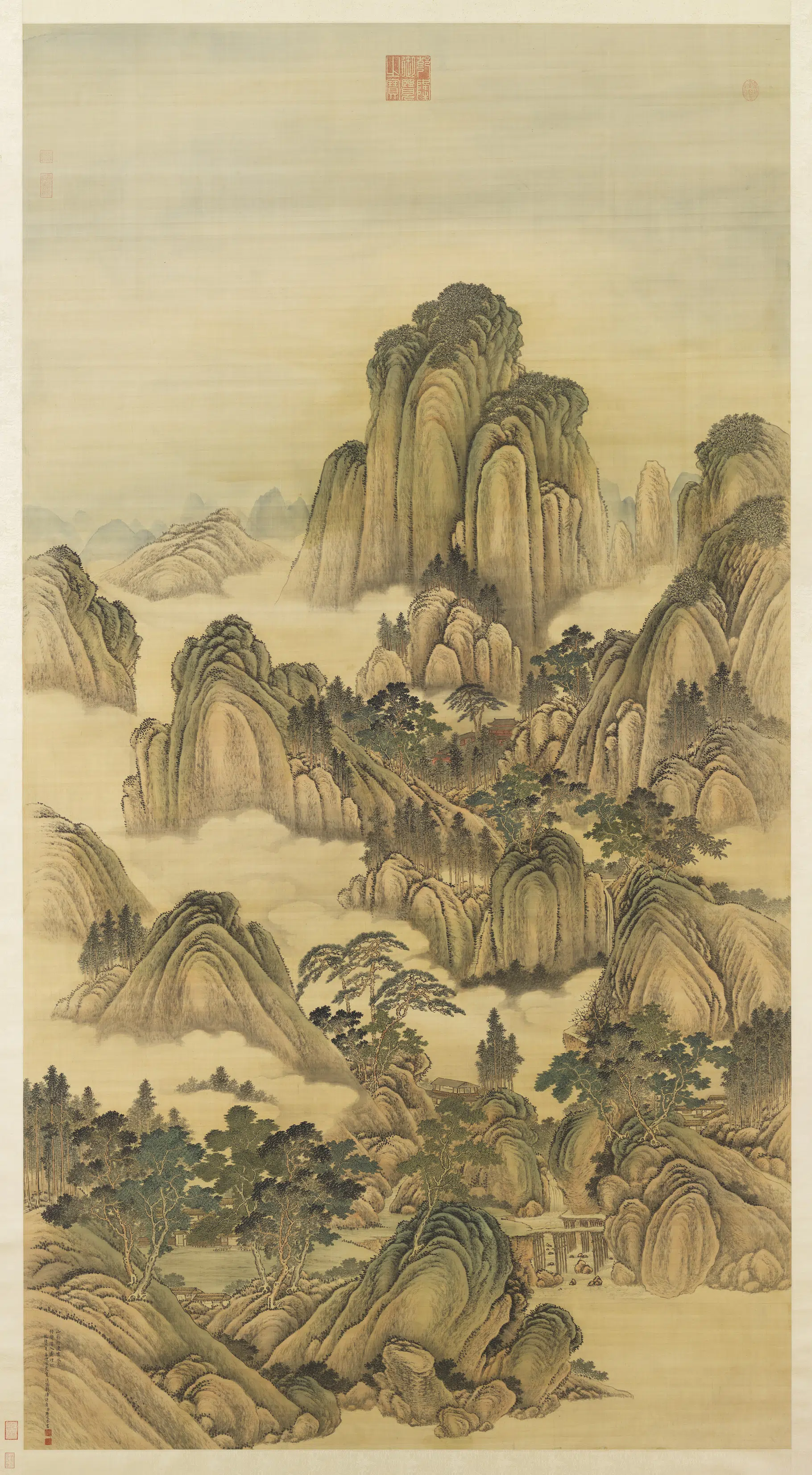清代【唐岱】《仿范宽画幅图轴》