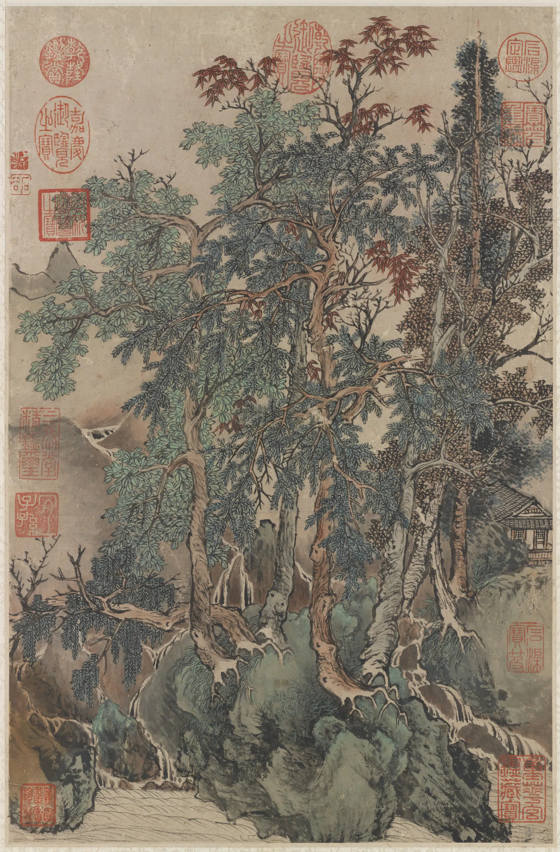 清代【王翚】《秋林图轴》