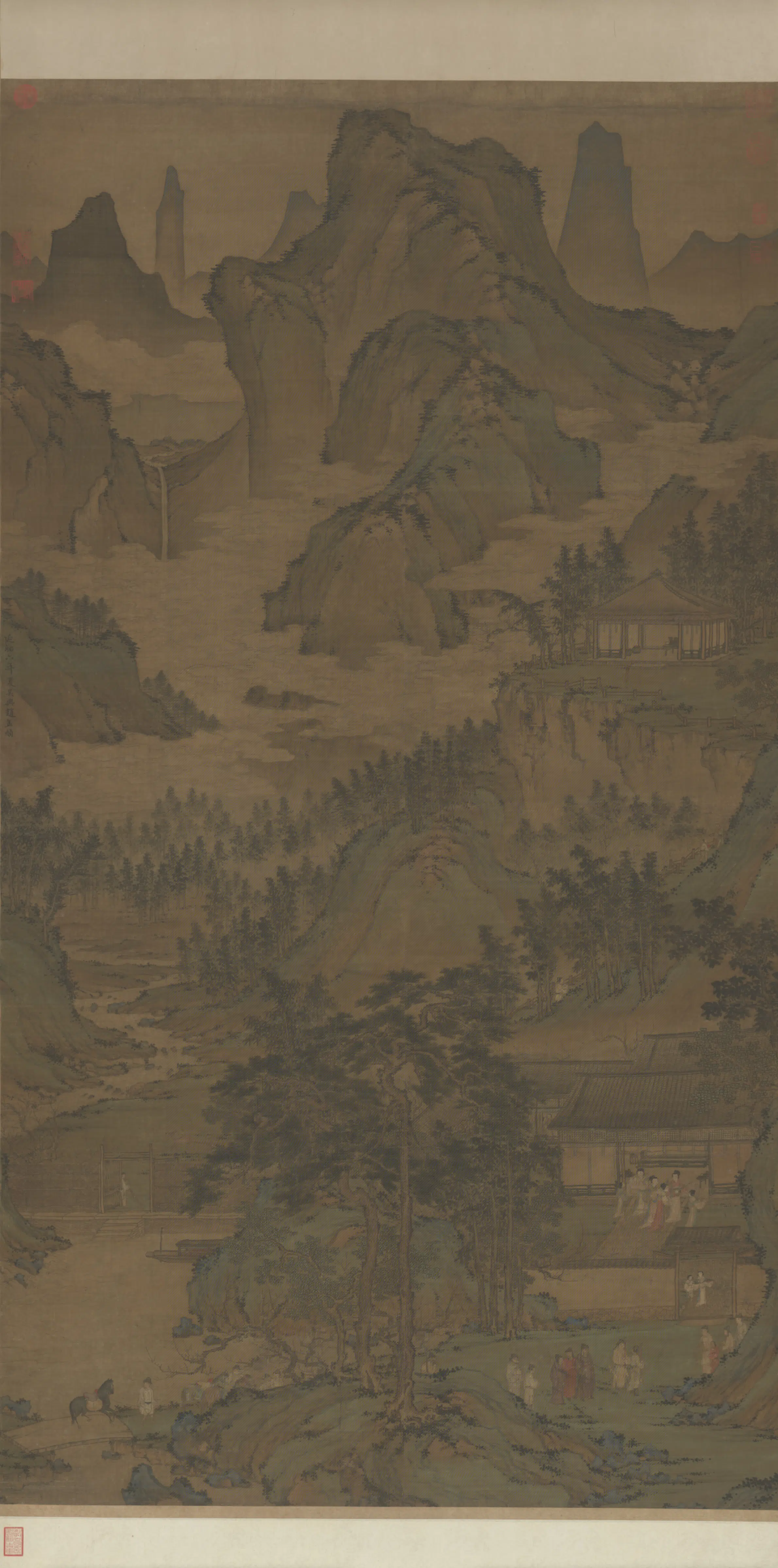 元朝【元人】《东山丝竹图轴》 第1张