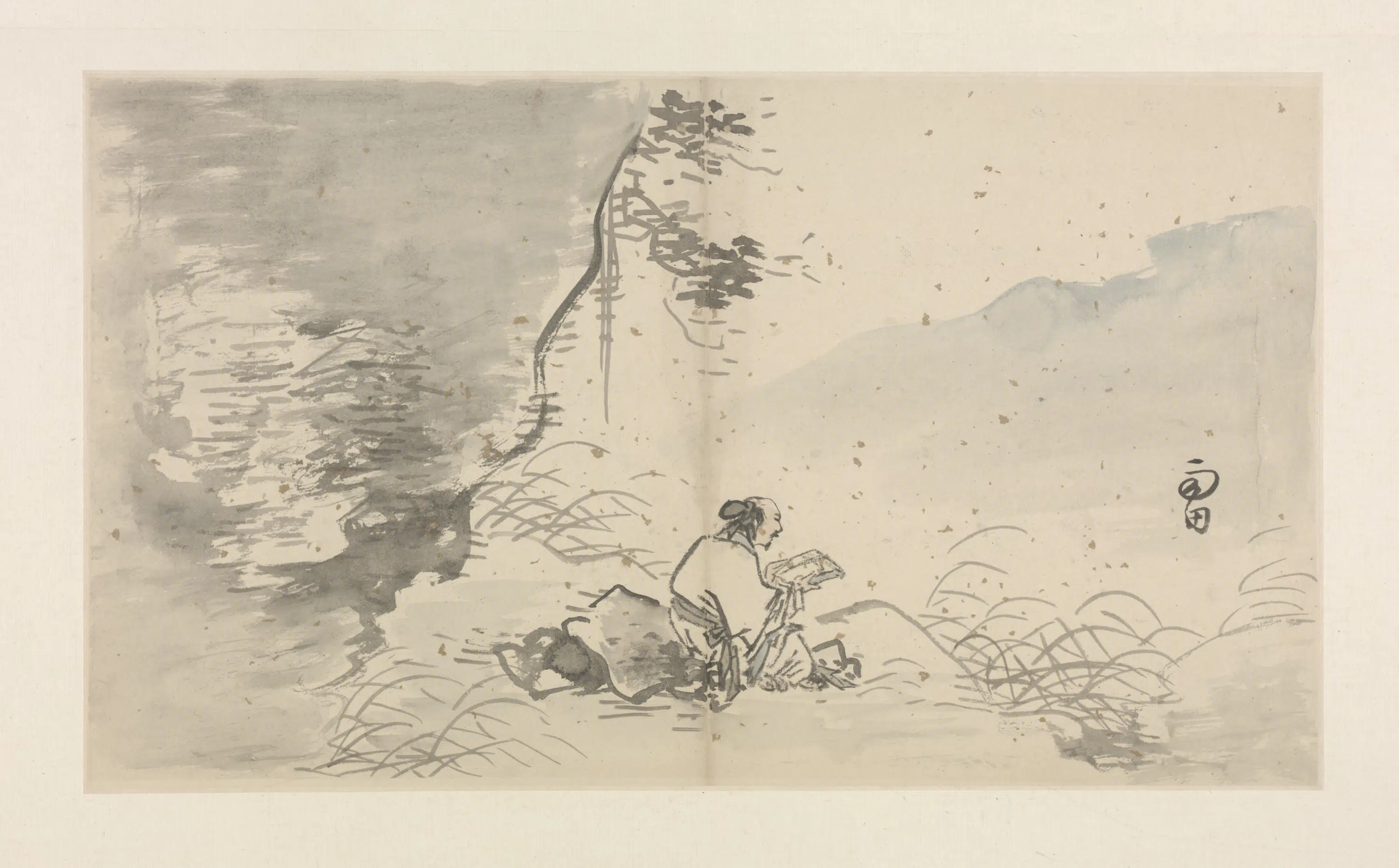 明朝【施雨】《山水花卉册》 第2张