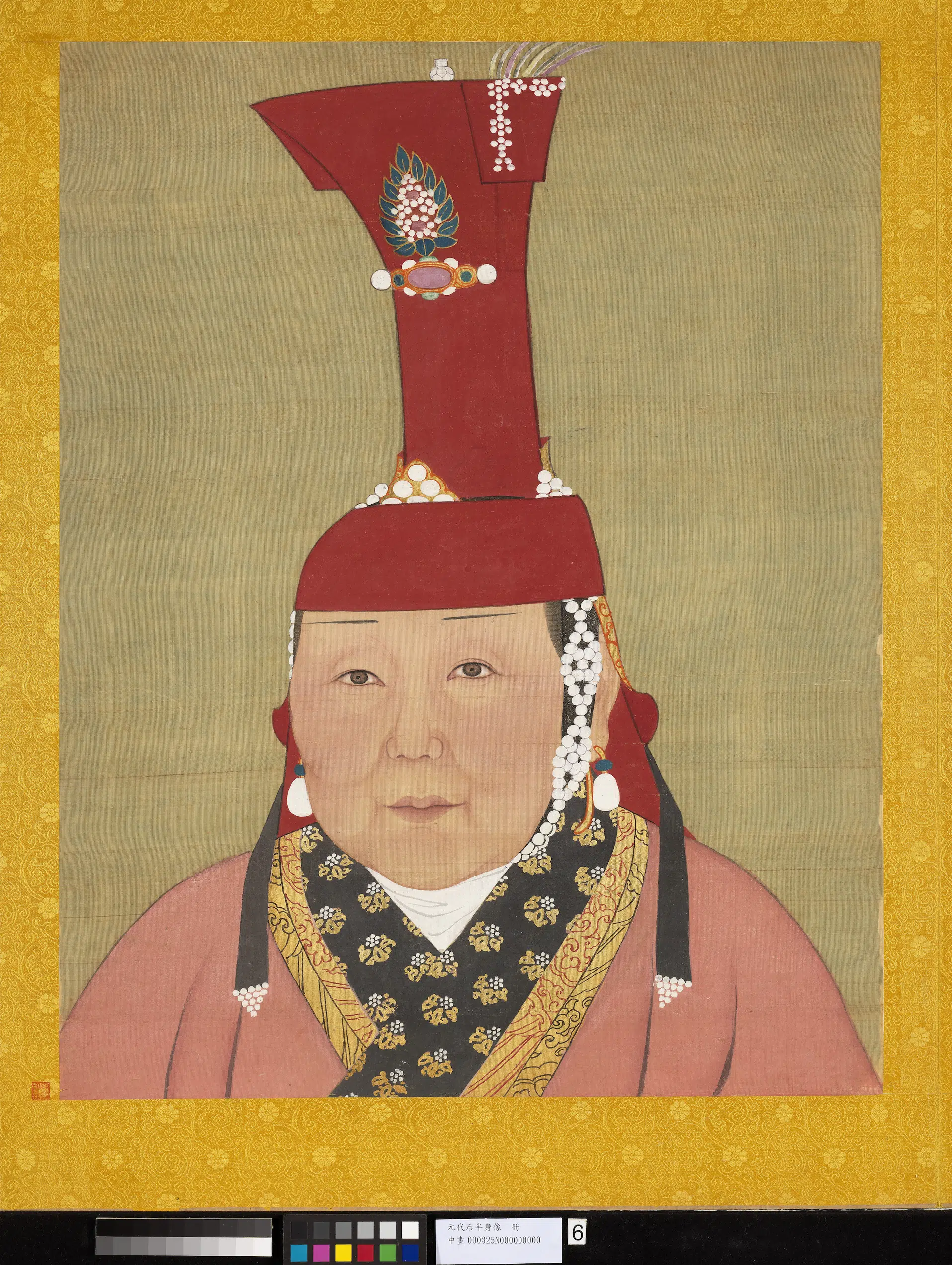 元代《元代后半身像册-元代后-1》
