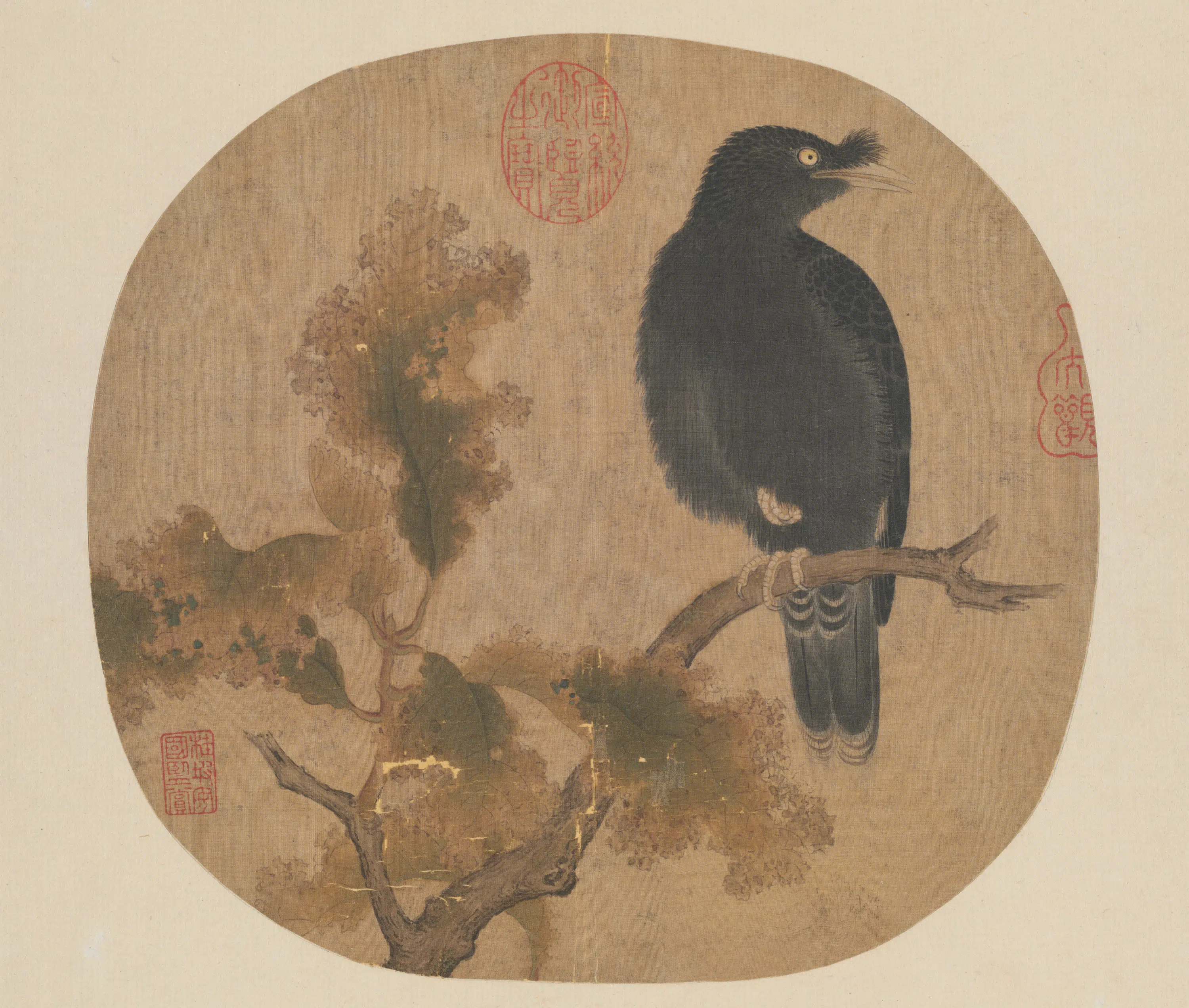 宋代《纨扇画册-宋人秋树鹧鸪页》 第1张 宋代《纨扇画册-宋人秋树鹧鸪页》 第1张
