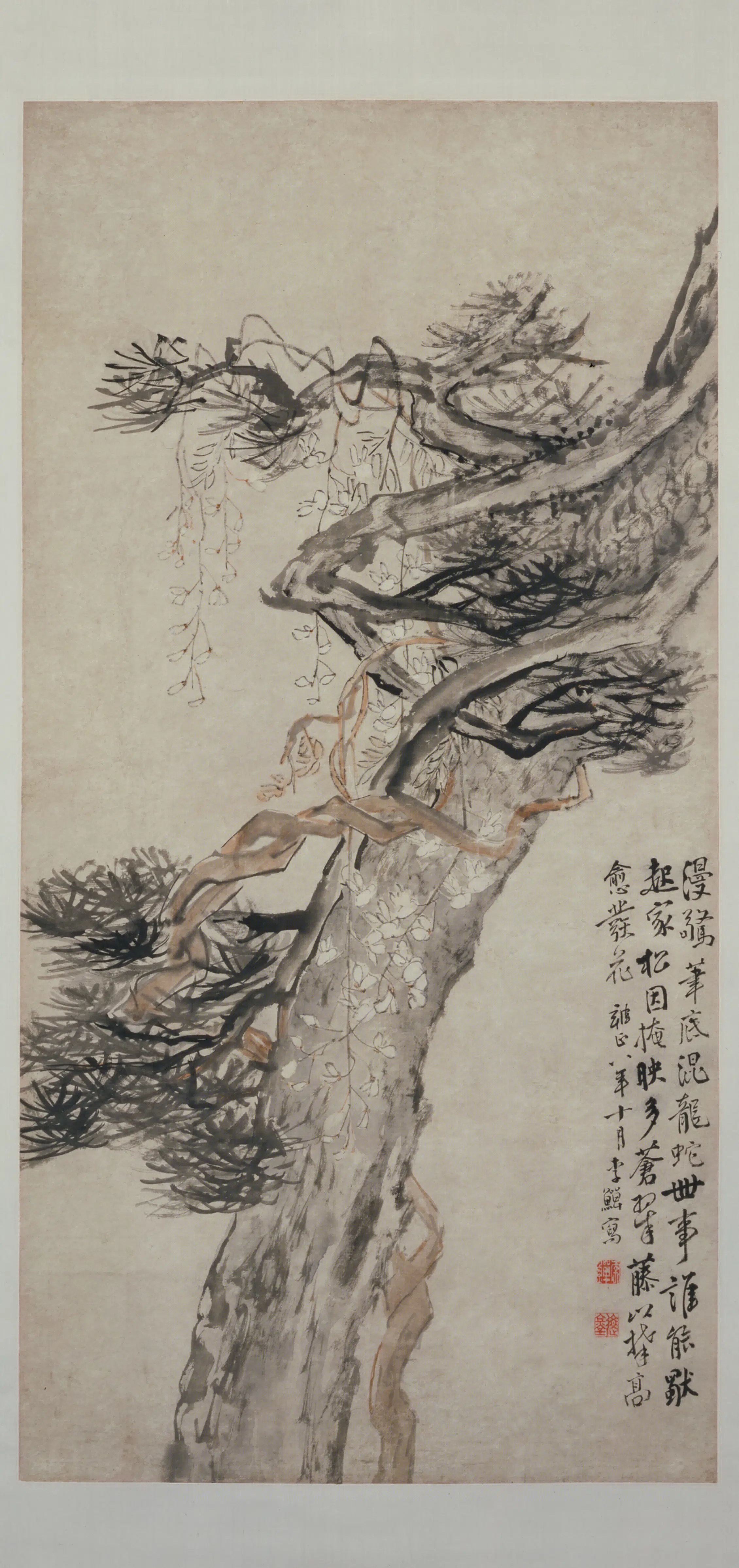 清代【李鱓（鳝\善）】《松藤图轴》 第1张