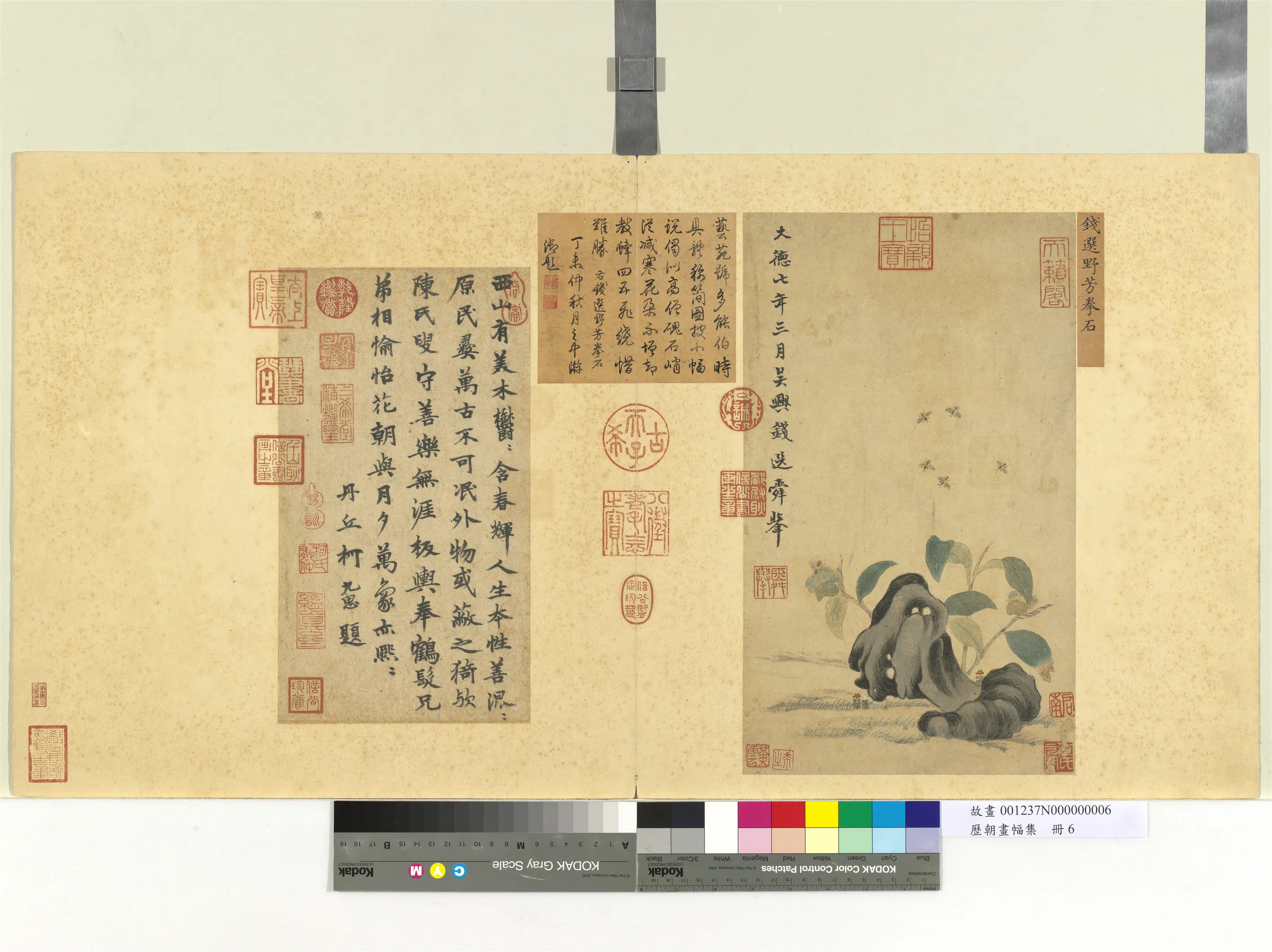 宋-元朝【钱选】《野芳拳石图-历朝画幅集册》