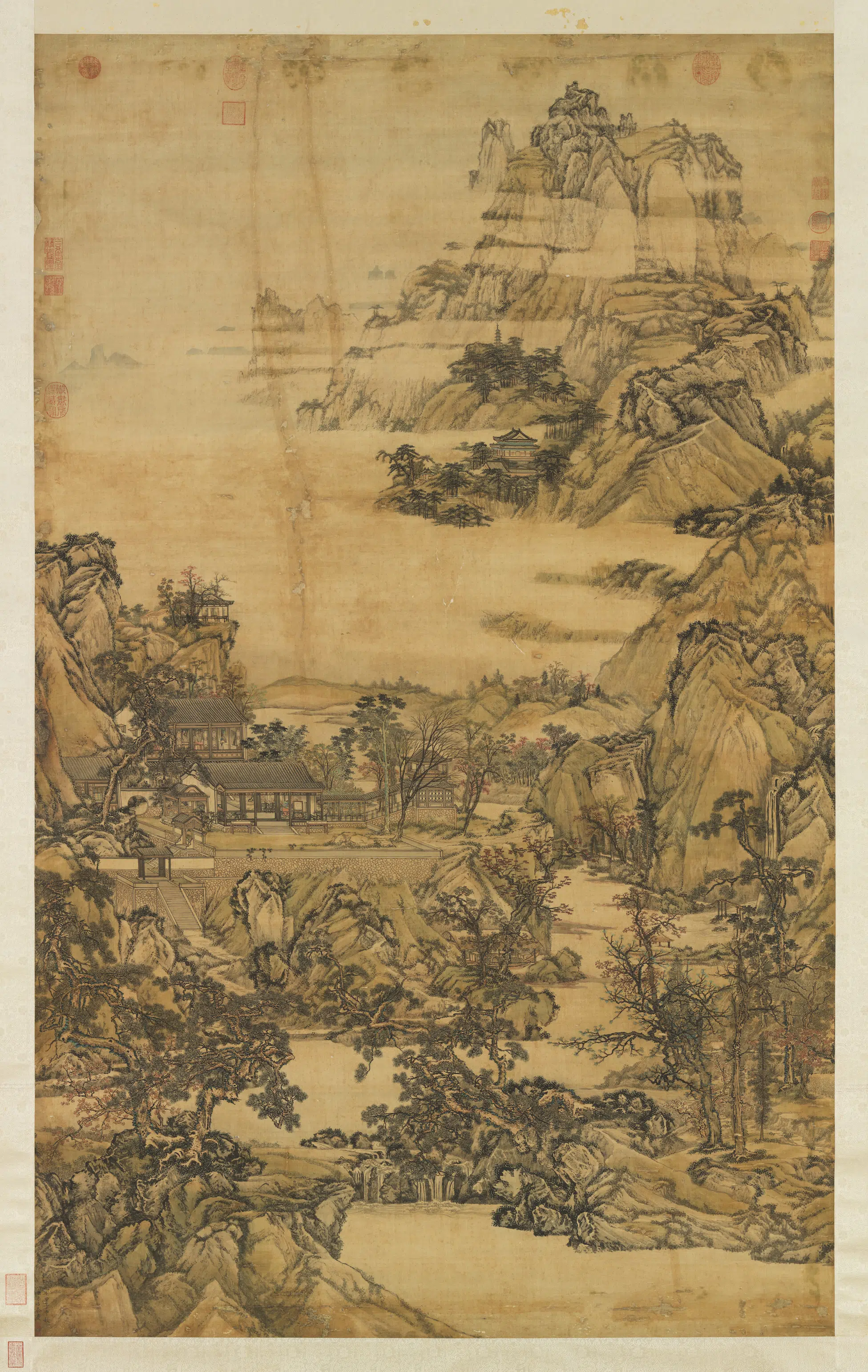 清代【孙祜】《秋山楼阁图轴》 第1张