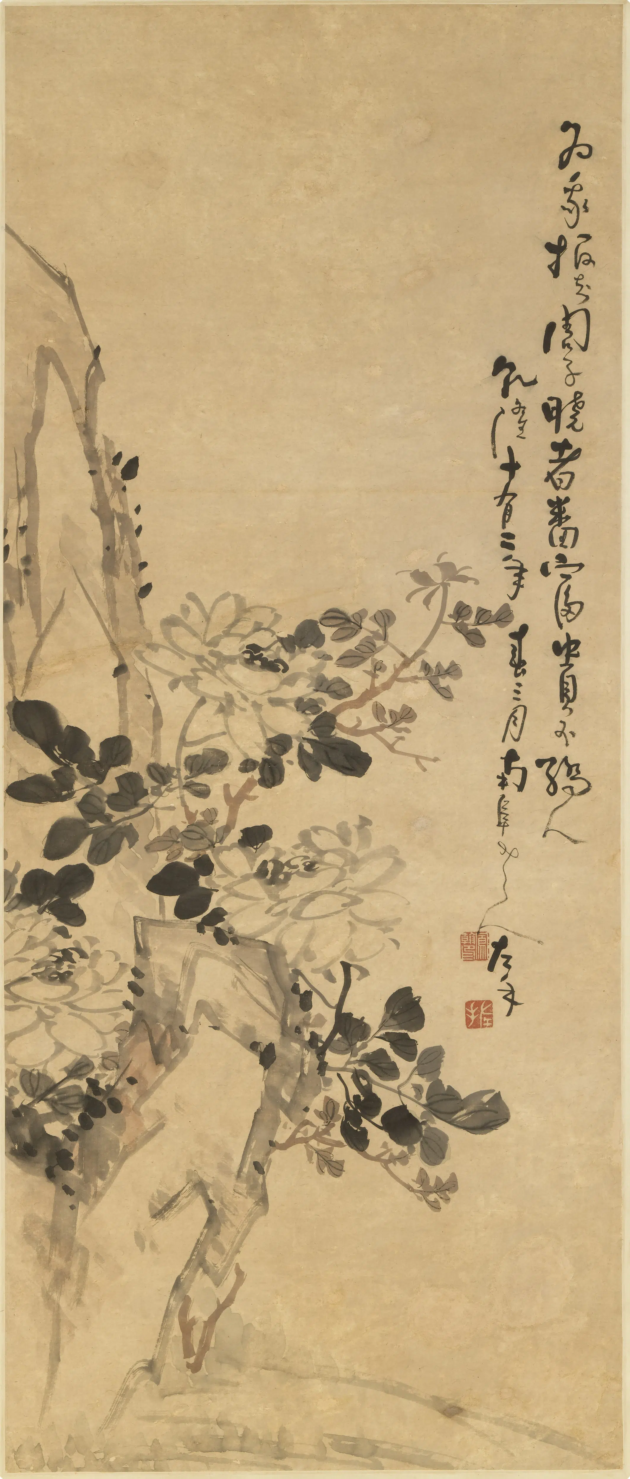 清代【高凤翰】《牡丹图轴》