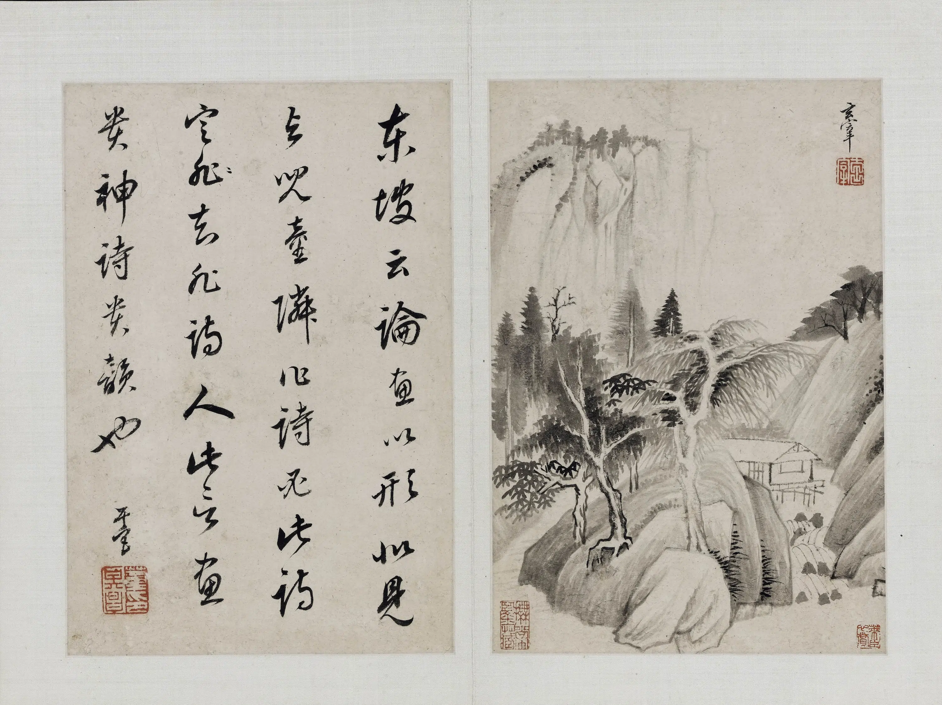 明朝【董其昌】《仿古山水图册-1》 第3张 明朝【董其昌】《仿古山水图册-1》 第3张
