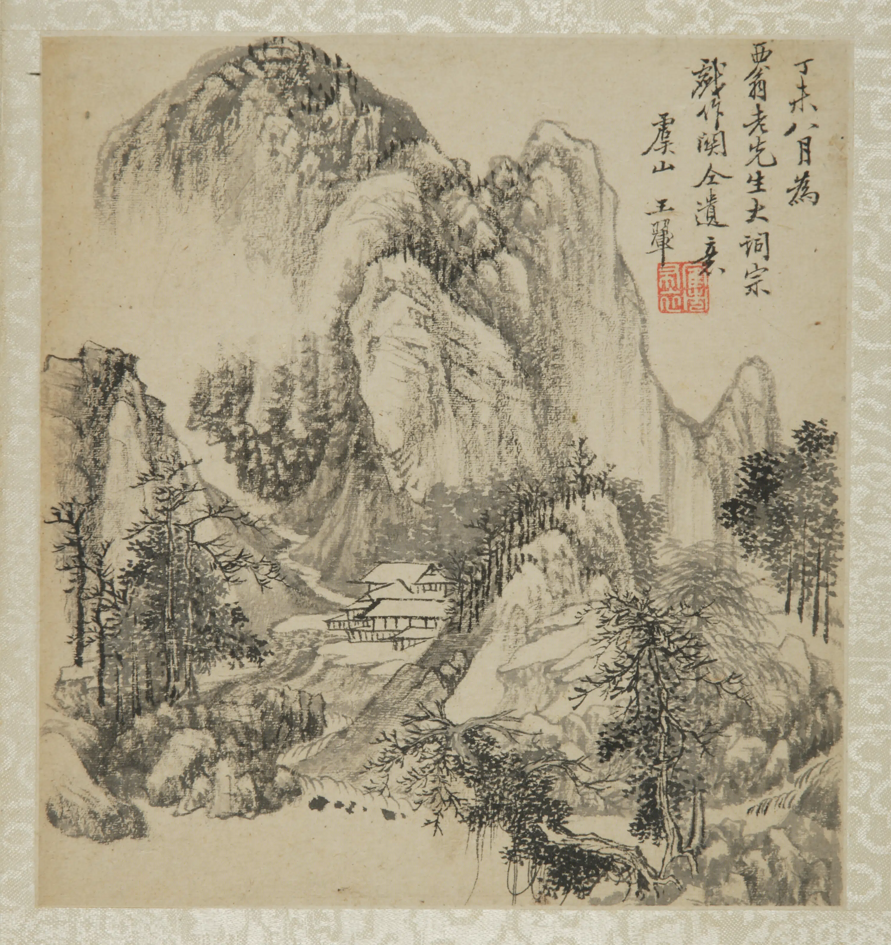 五代十国【关仝】《名贤集锦册-王翚仿山水页》