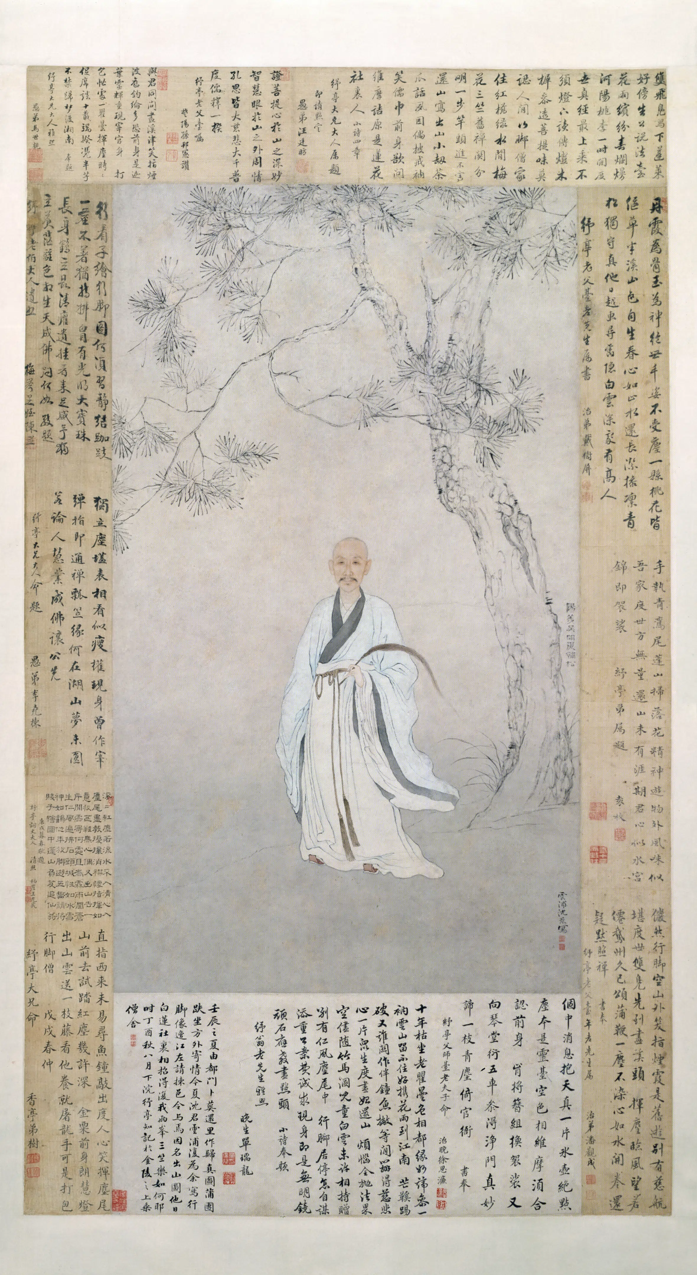 清代【沈景】《吴明复合作袁纾亭像轴》 第1张