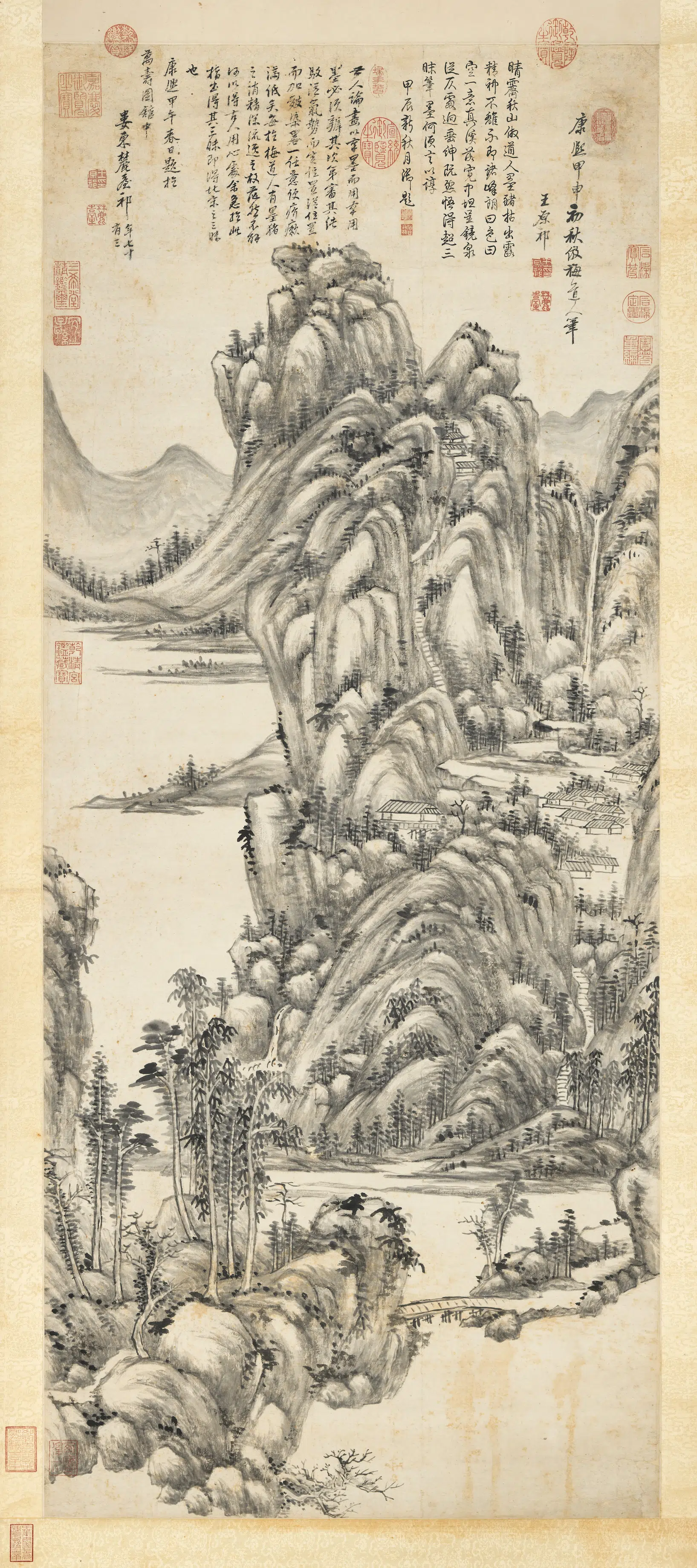 清代【王原祁】《秋山晴霁图轴》