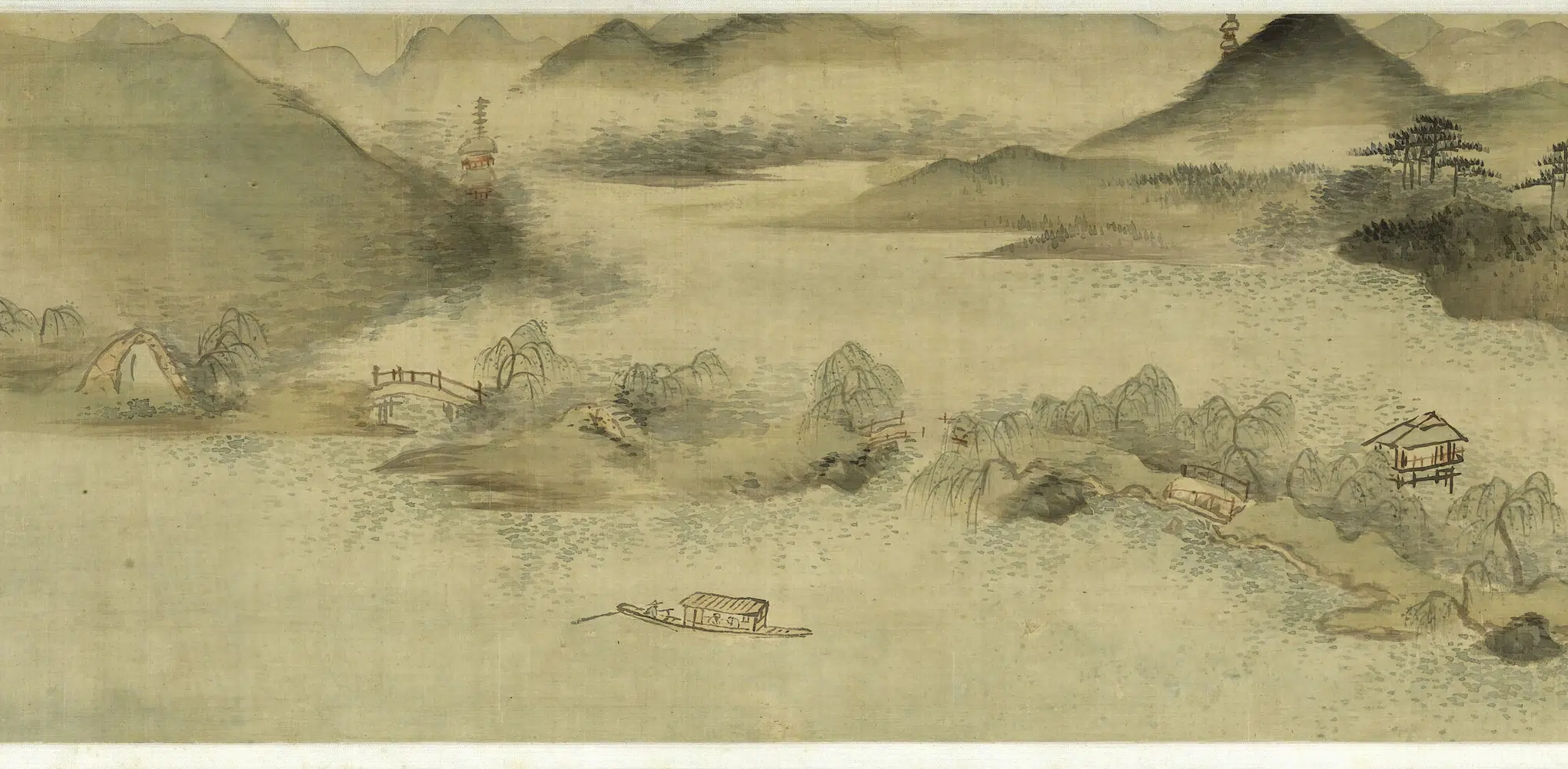清代【翟继昌】《西湖秋柳图轴》 第2张