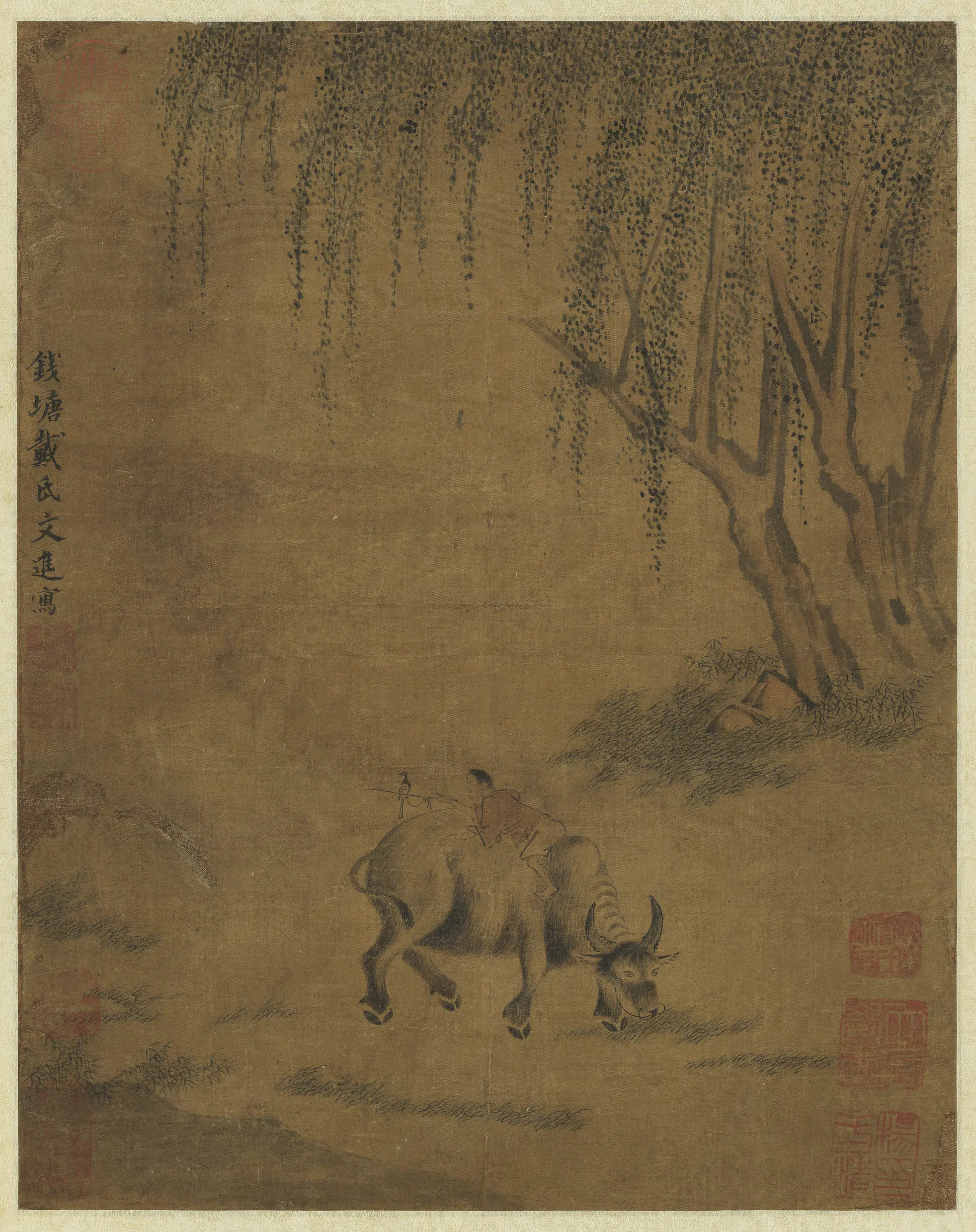 明朝【戴进】《牧牛图轴》