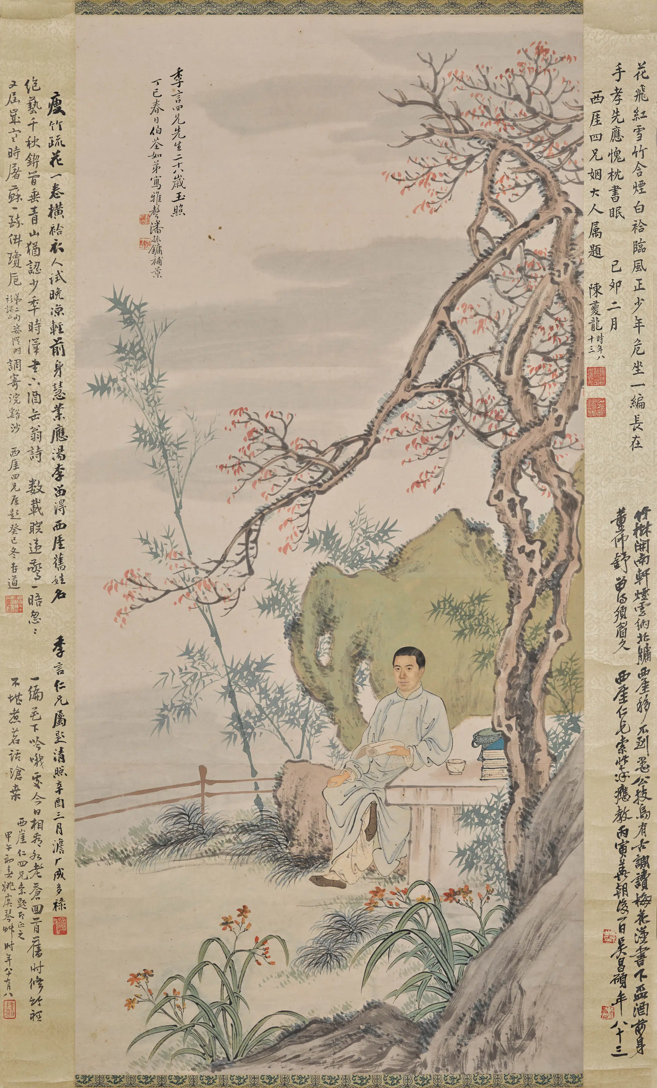 近现代【潘振镛】《尹椿等金绍坊先生二十八岁小像轴》