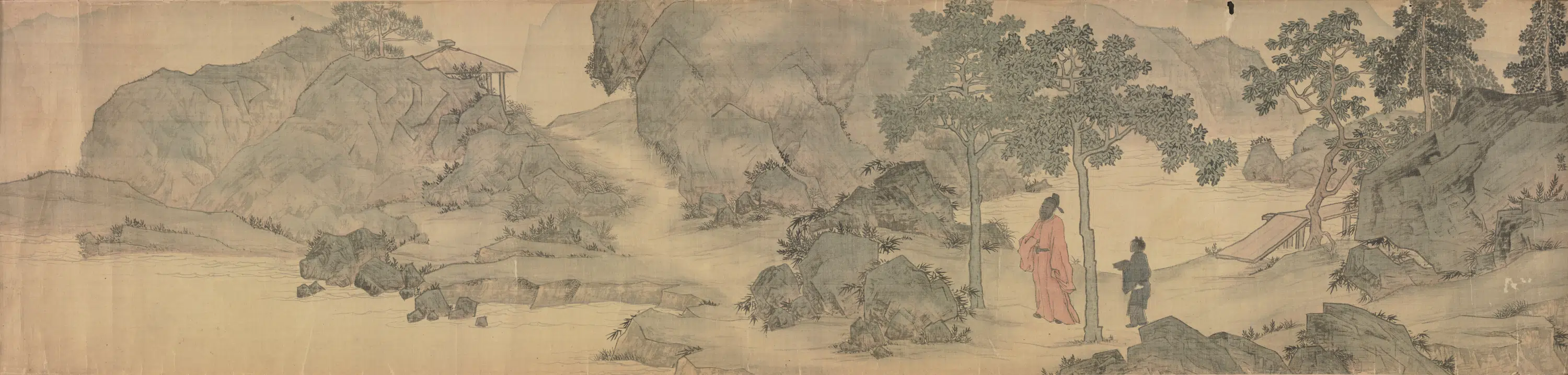 明朝【叶澄】《山水人物图卷》 第1张 明朝【叶澄】《山水人物图卷》 第1张