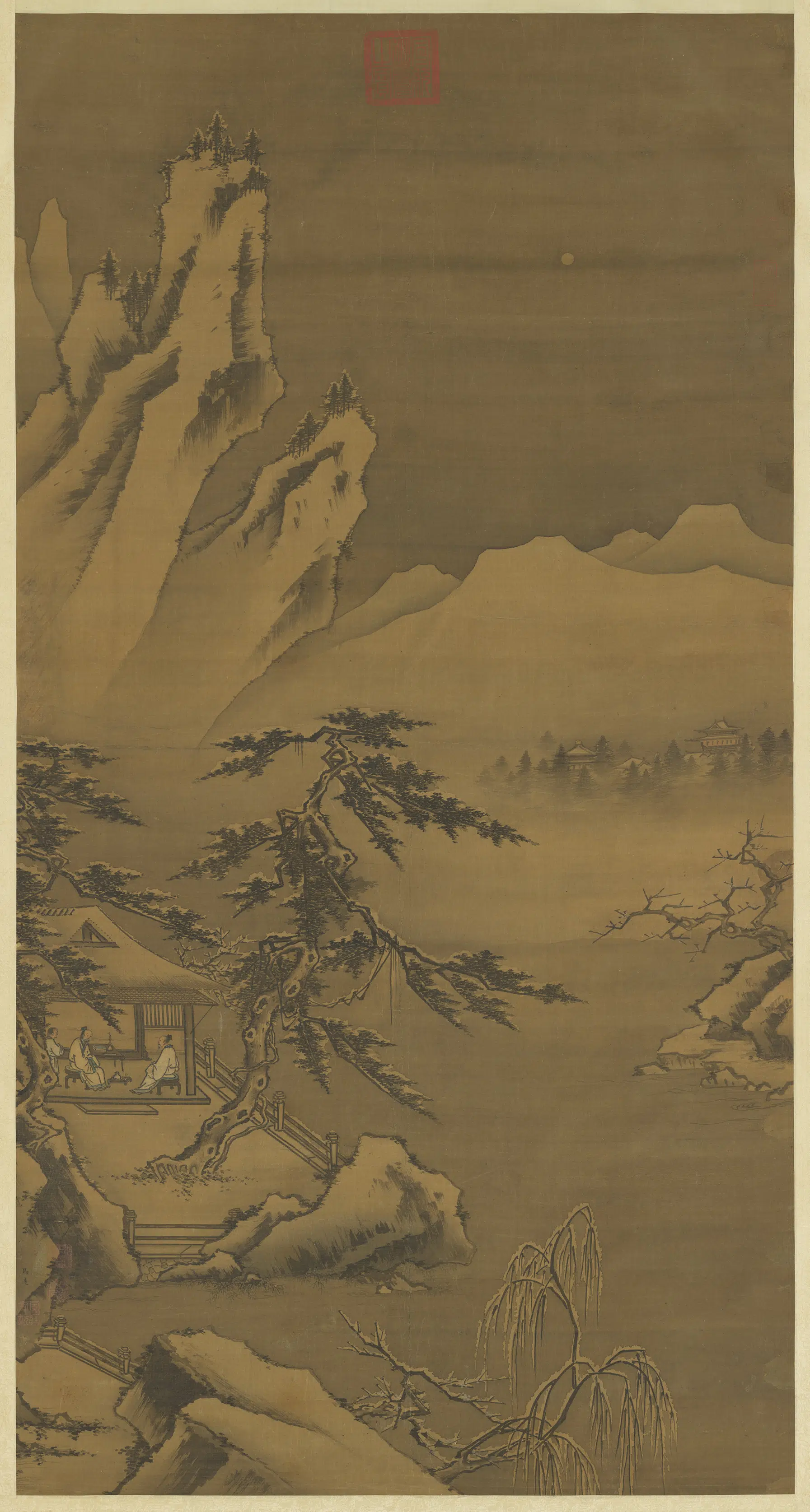 南宋【马远】《寒岩积雪图轴》