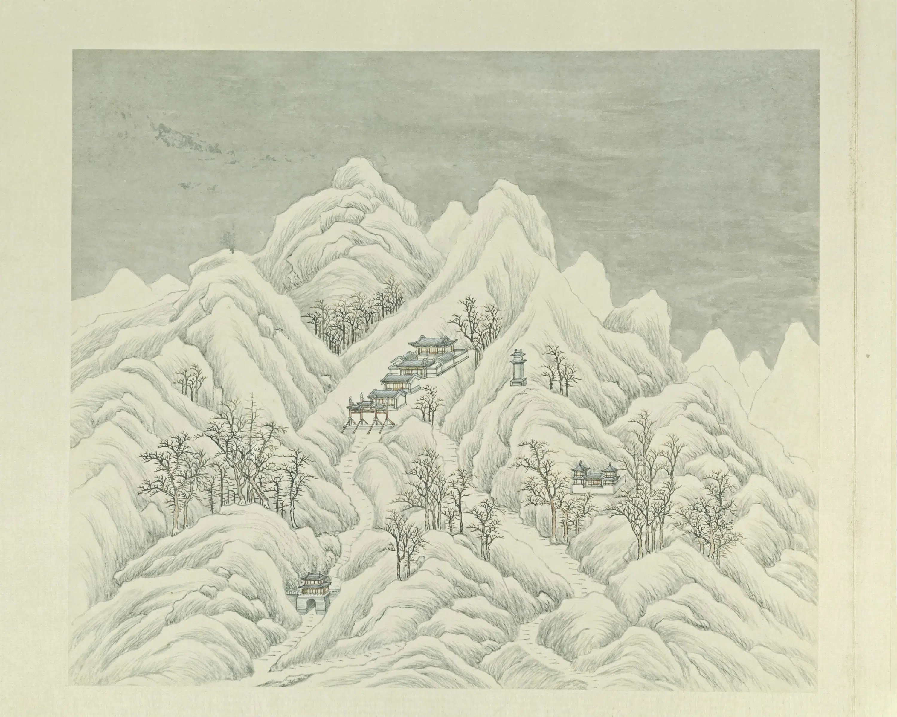 清代【张若澄】《燕山八景图-八开（居庸叠翠）》 第5张