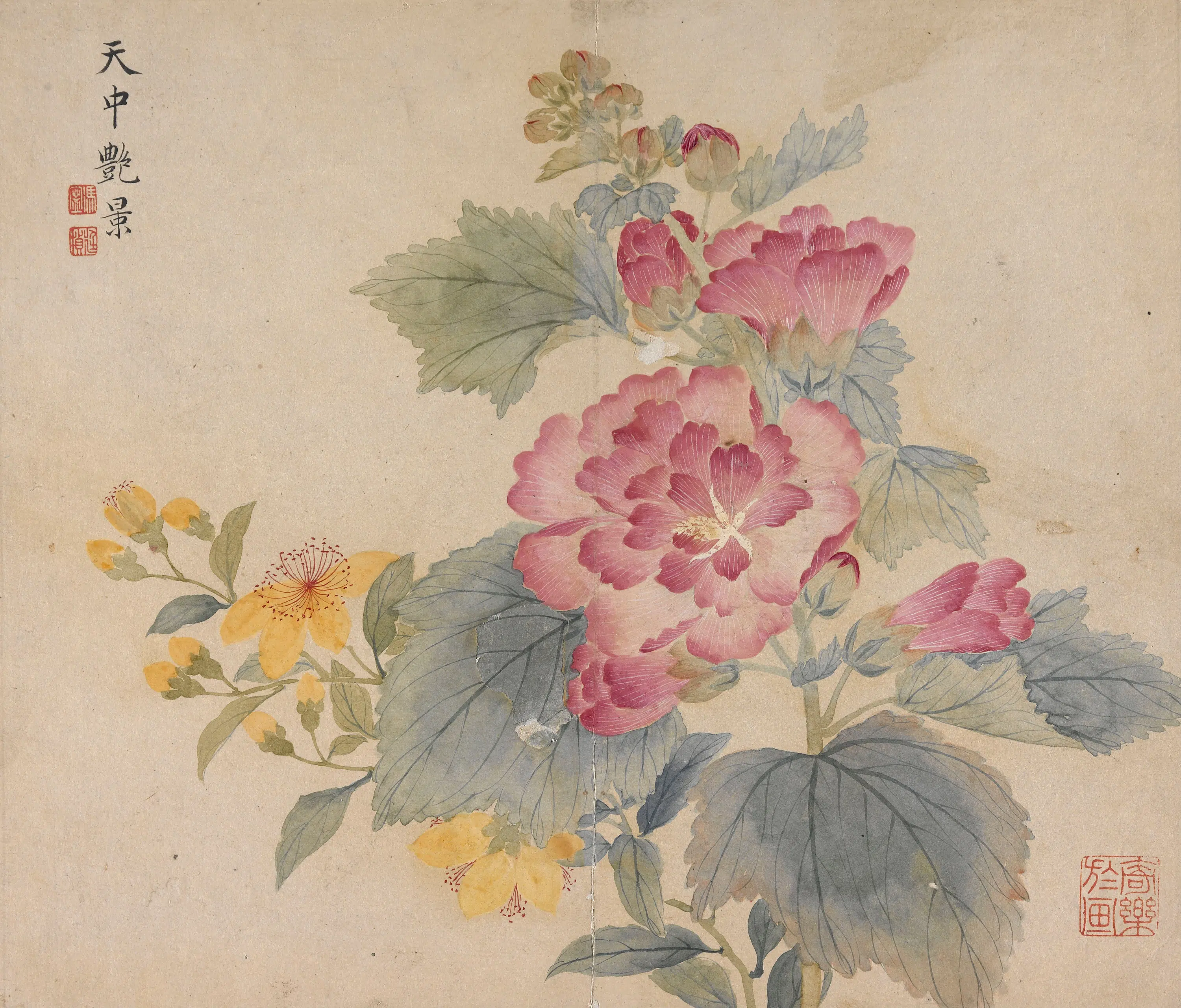 清代【冯祥】《花卉册（八开之五）》 第1张
