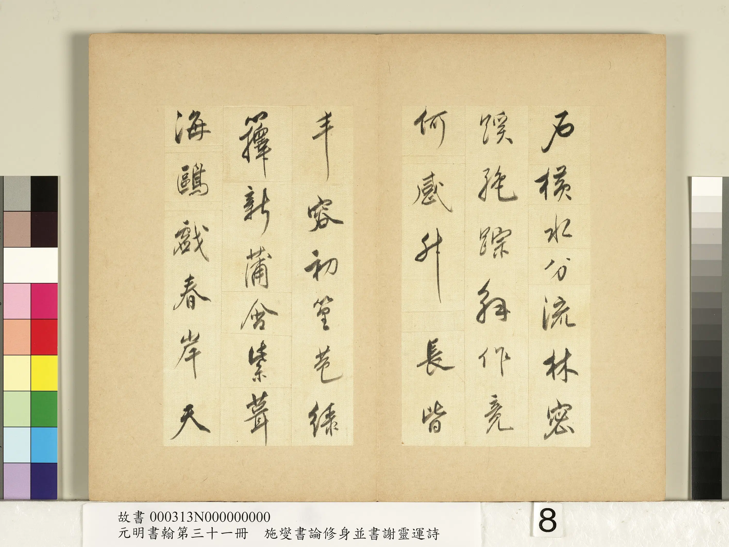 清代【施燮】《元明书翰第三十一册-书谢灵运诗》 第2张