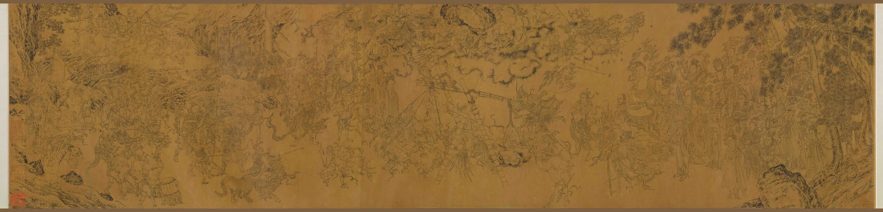 元朝【佚名】《白描揭钵图卷》
