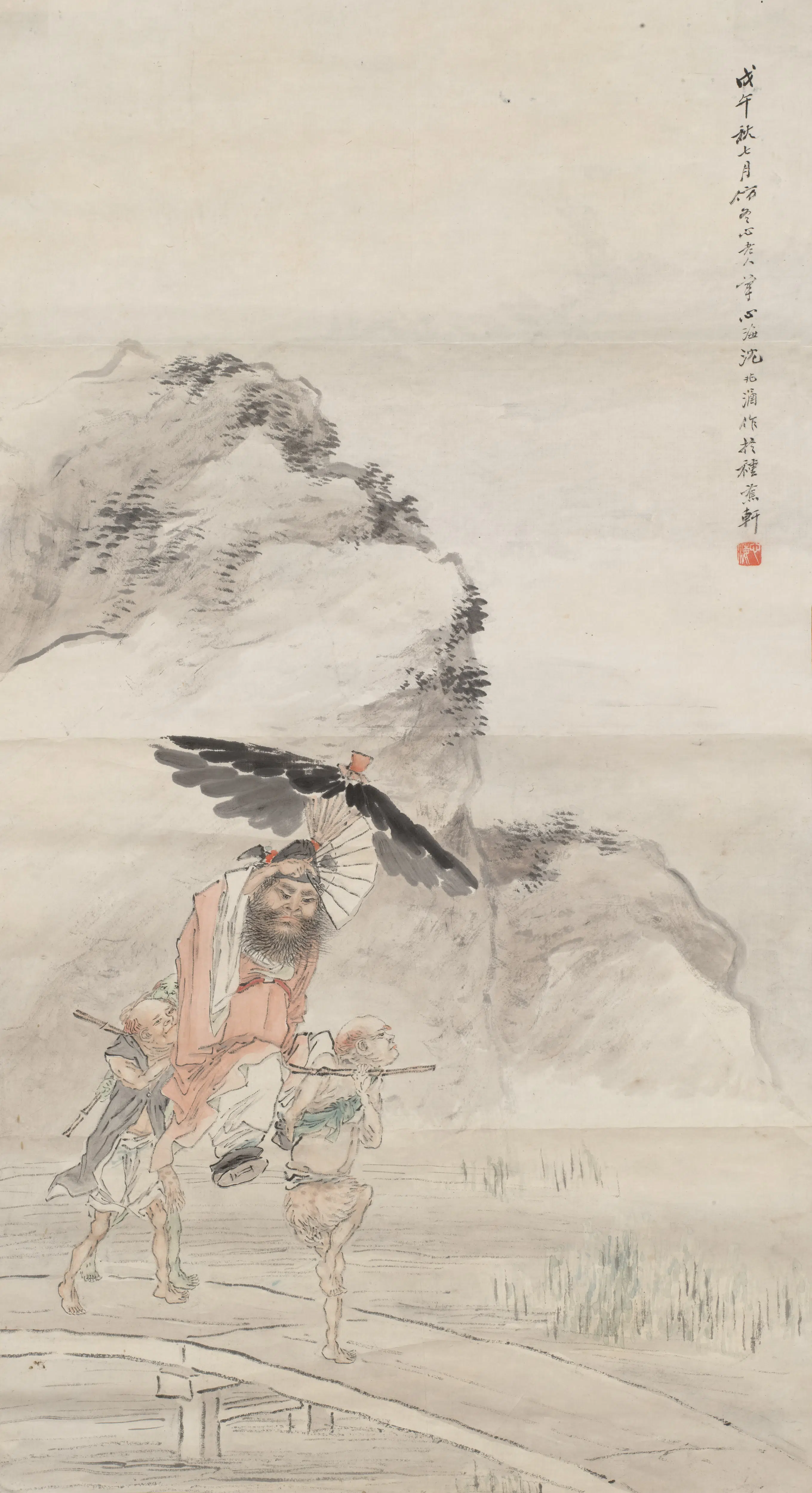 清代【沈心海】《钟馗图轴》 第1张