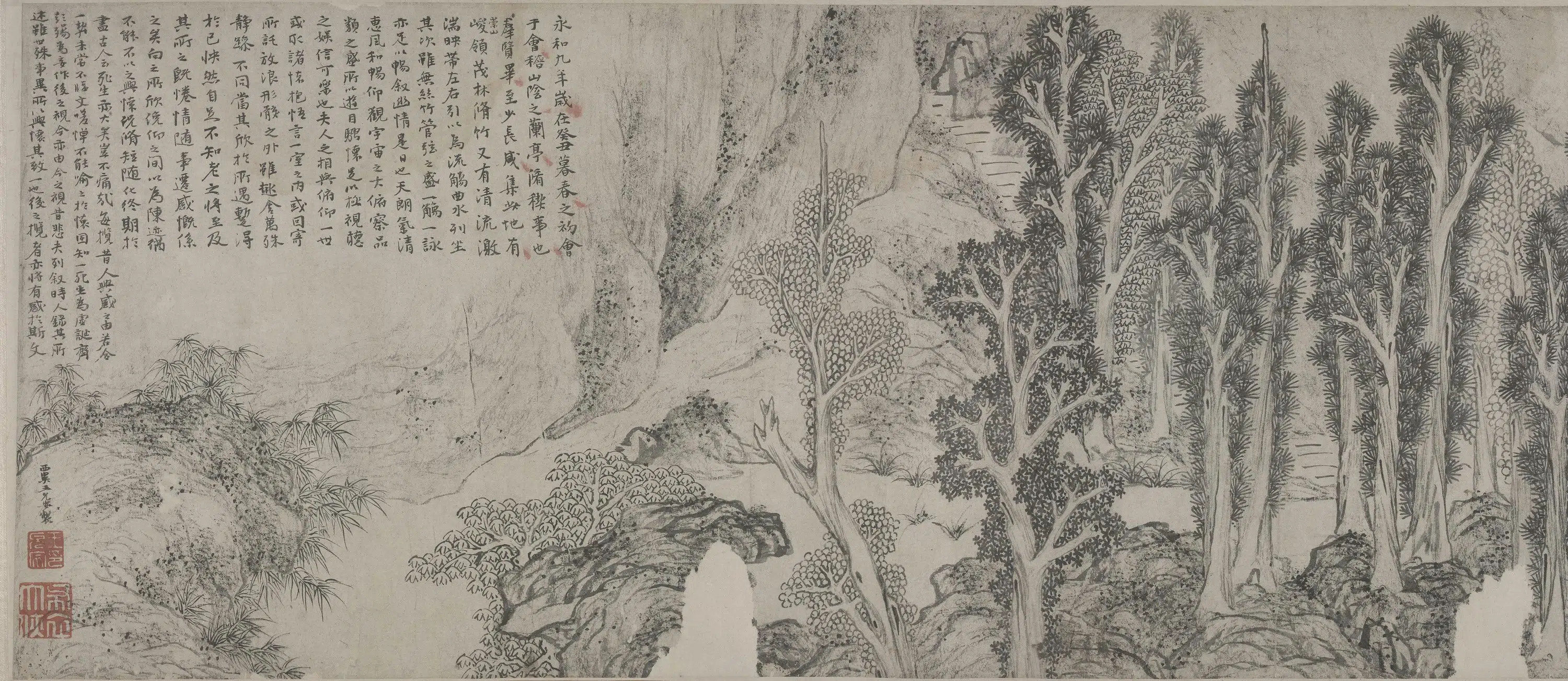 明朝【王允安】《王宁甫墨笔兰亭图卷》