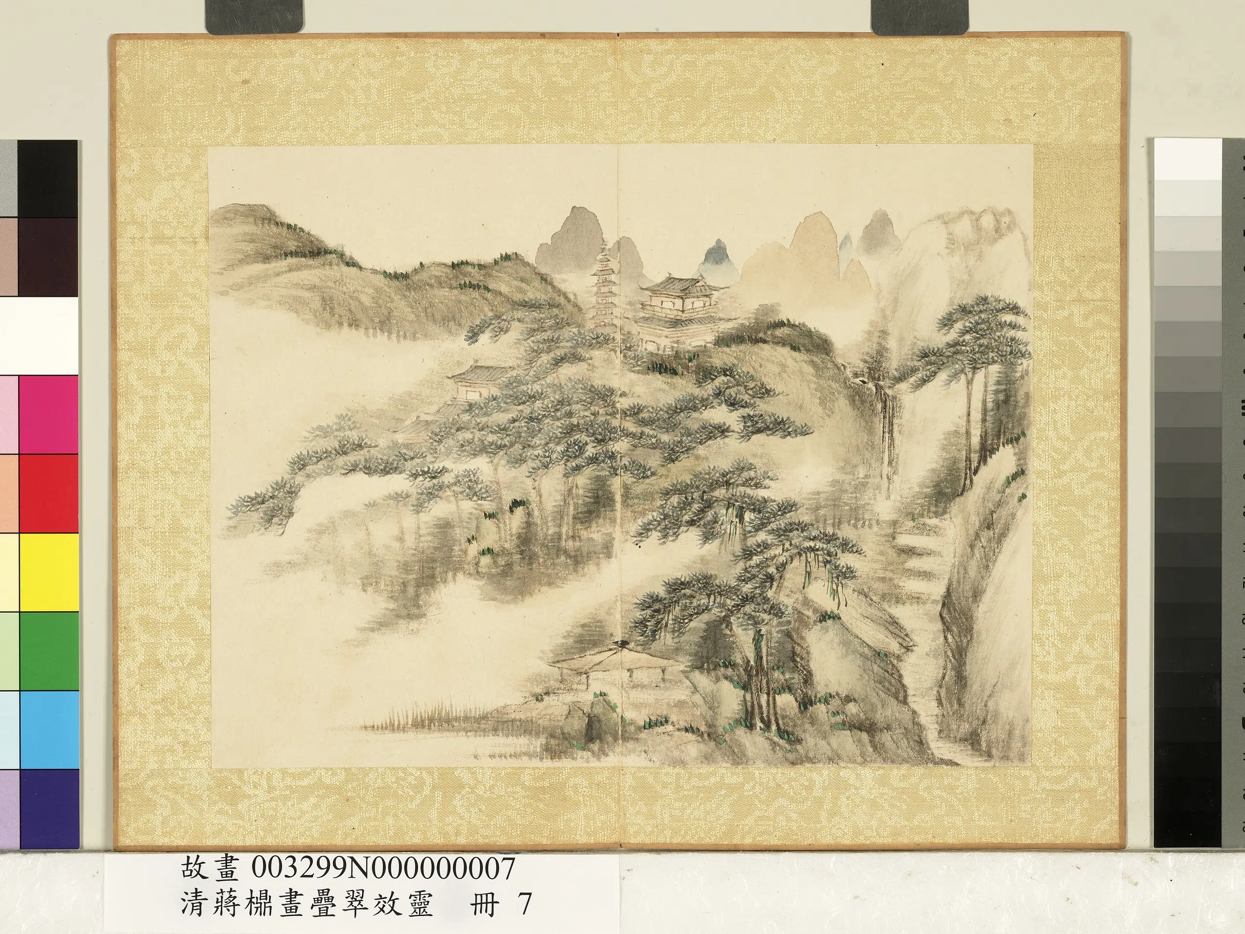 清代【蒋檙】《画迭翠效灵册-萧寺松声》
