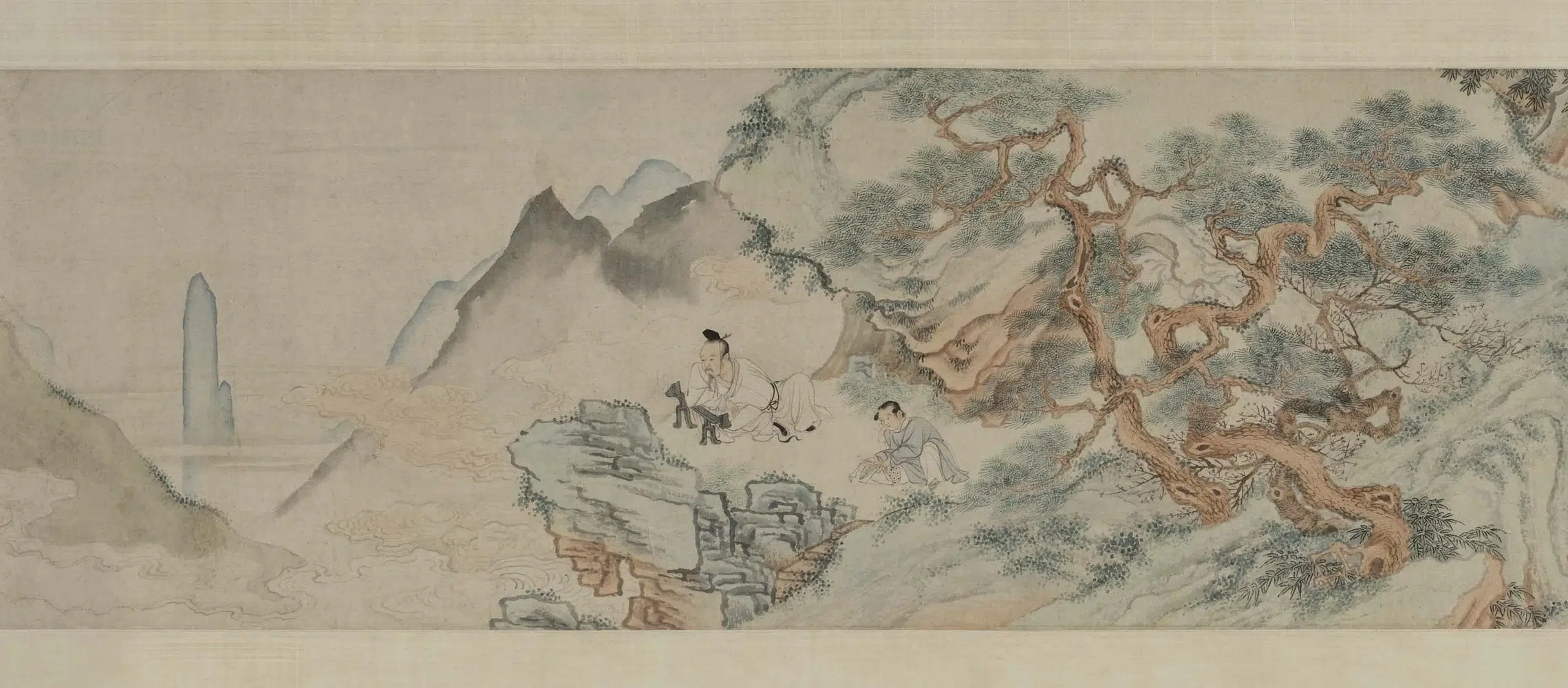 明朝【唐寅-伯虎】《仇英云槎像合卷》 第4张